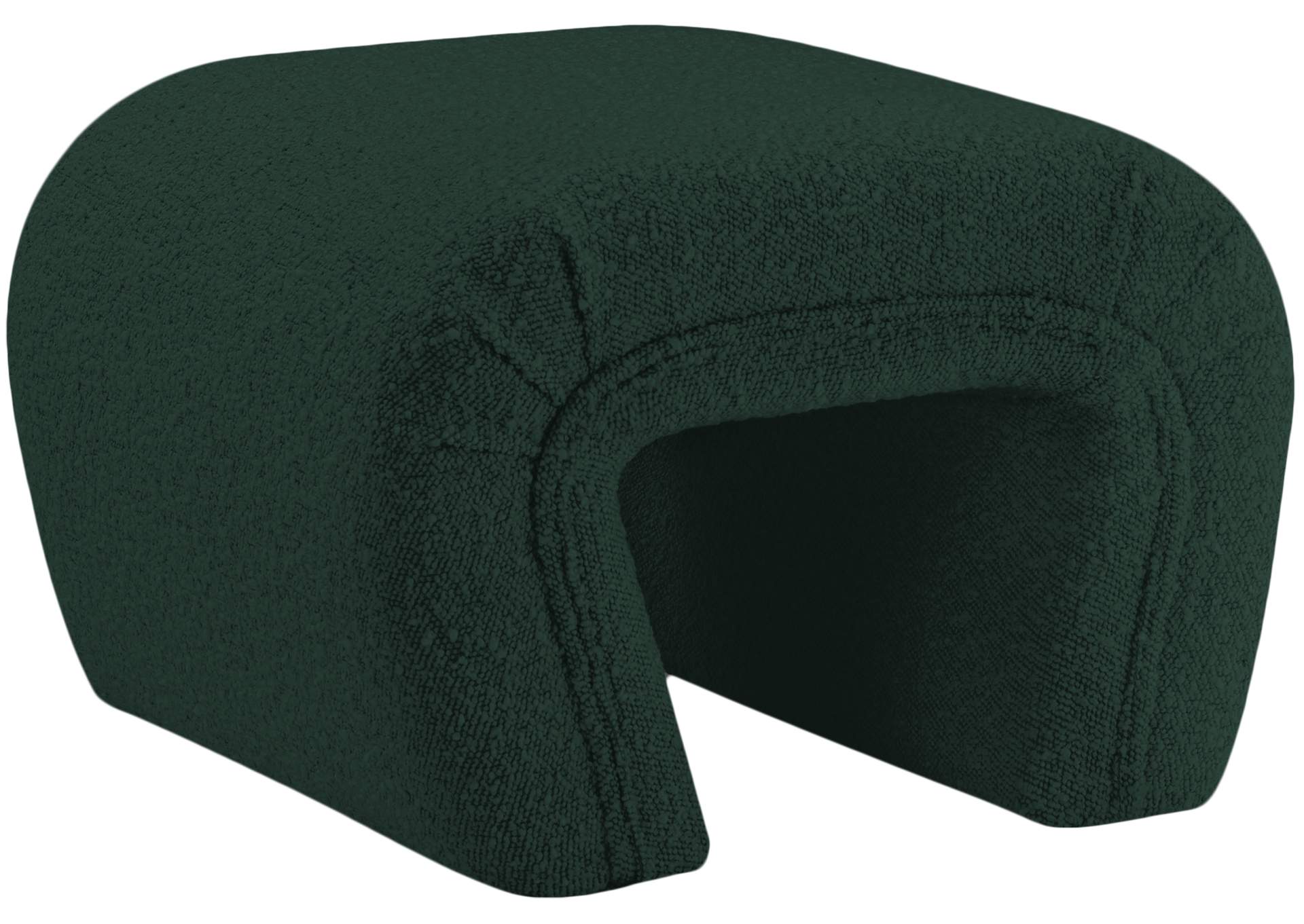 Odelia Green Boucle Fabric Bench