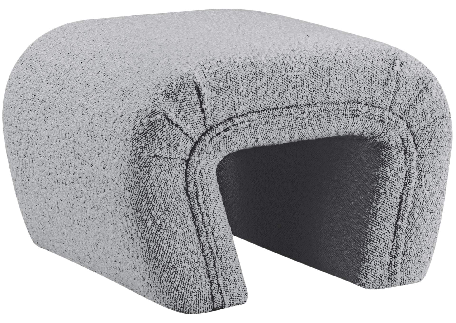 Odelia Grey Boucle Fabric Bench