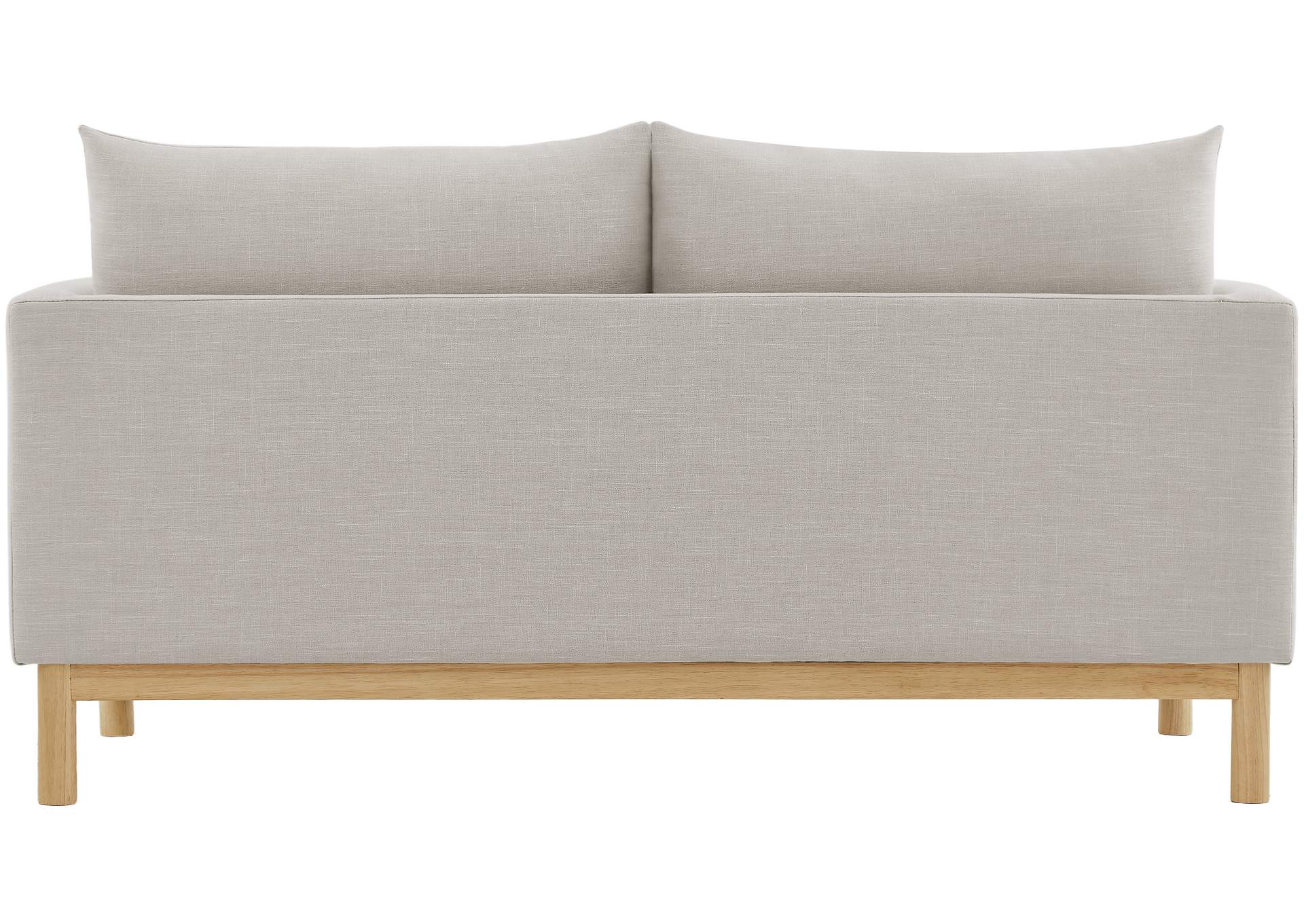 Langham Beige Linen Textured Fabric Loveseat