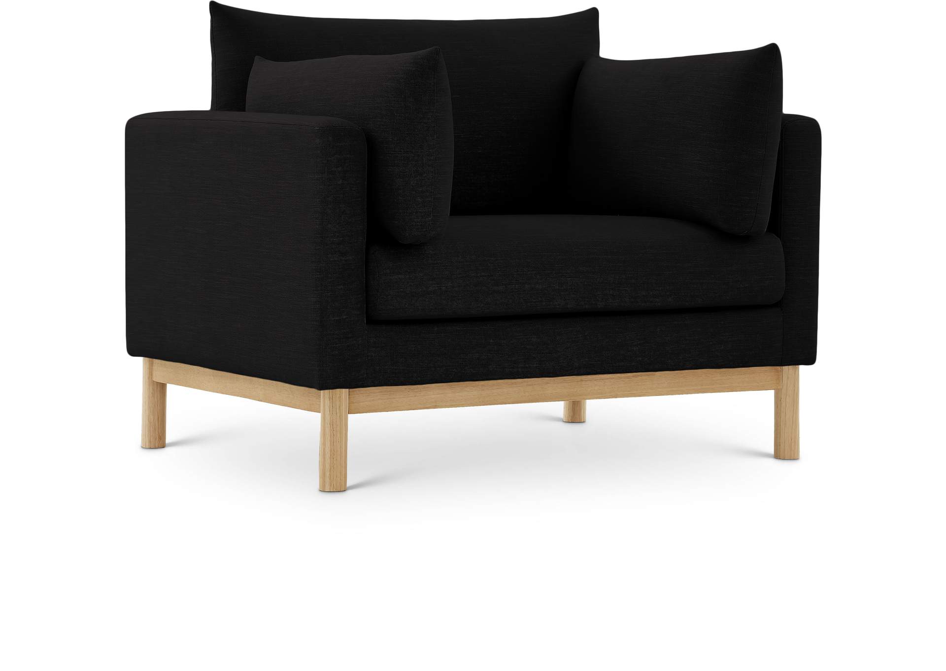 Langham Black Linen Textured Fabric Chair