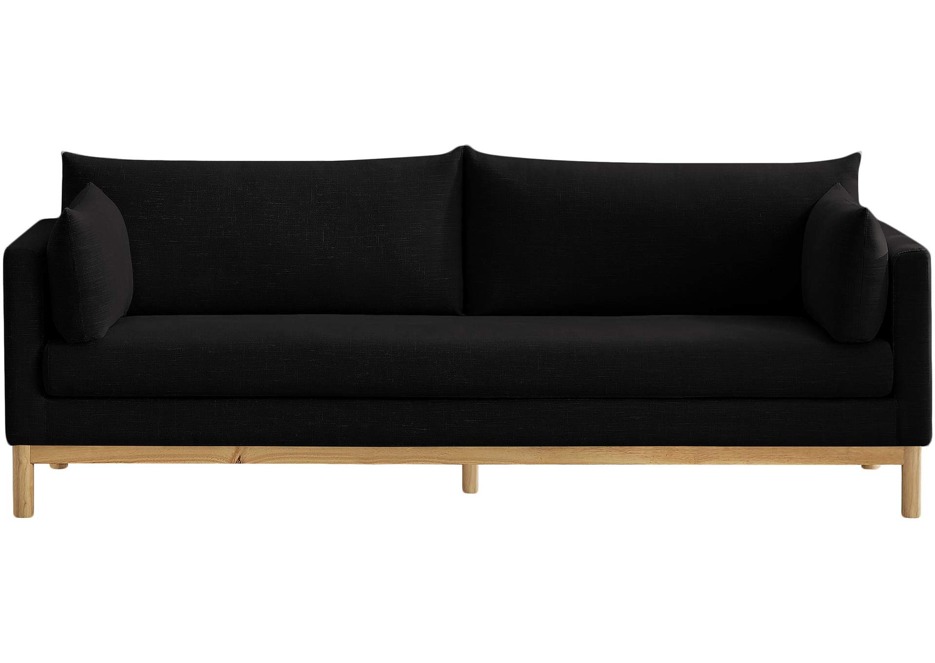 Langham Black Linen Textured Fabric Sofa