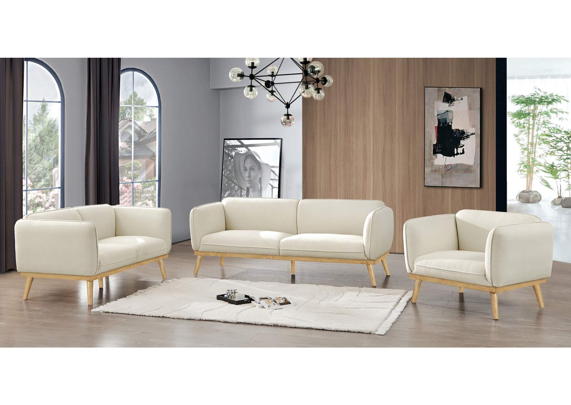Nolita Cream Boucle Fabric Sofa