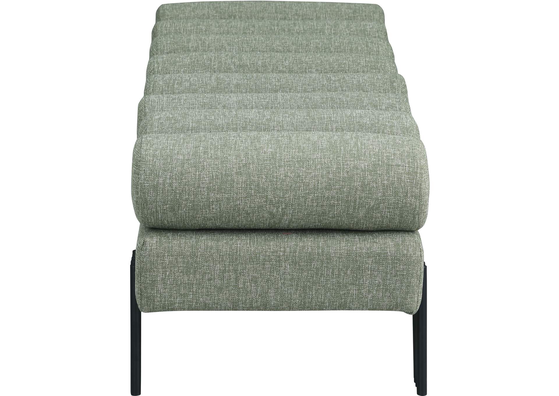 Akeela Green Linen Textured Fabric Bench