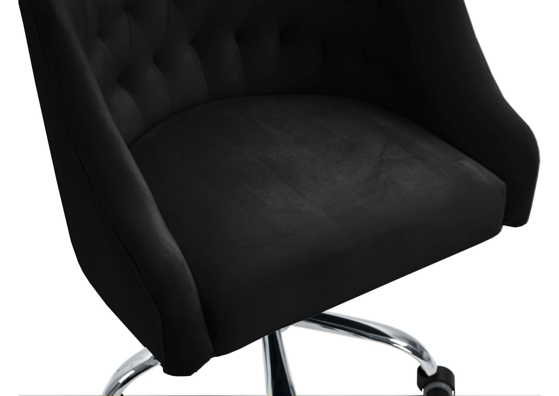 Arden Black Velvet Office Chair