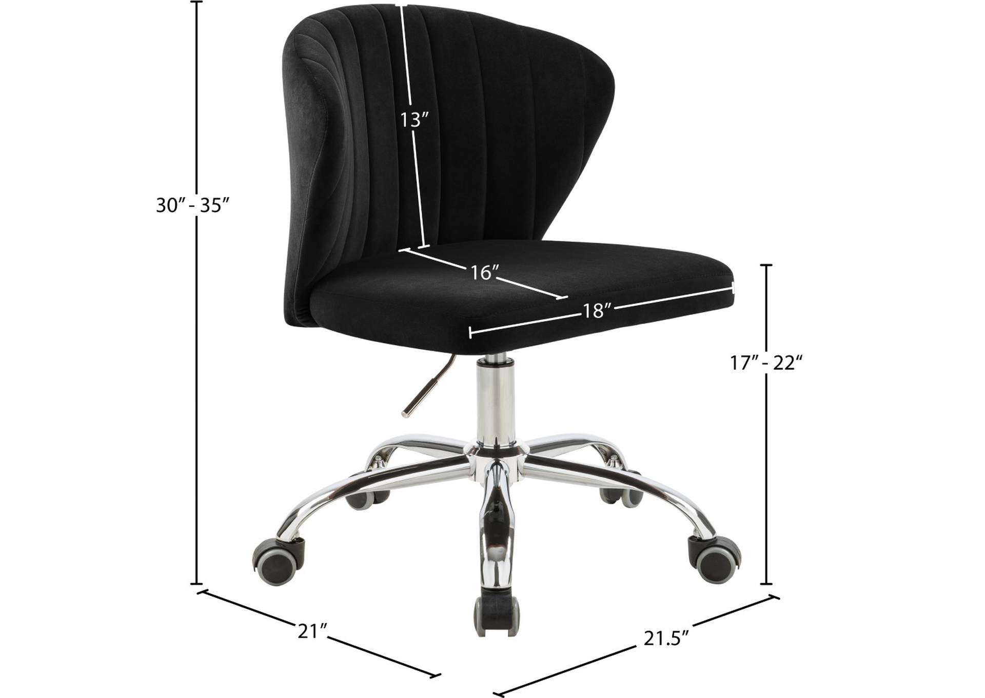 Finley Black Velvet Office Chair