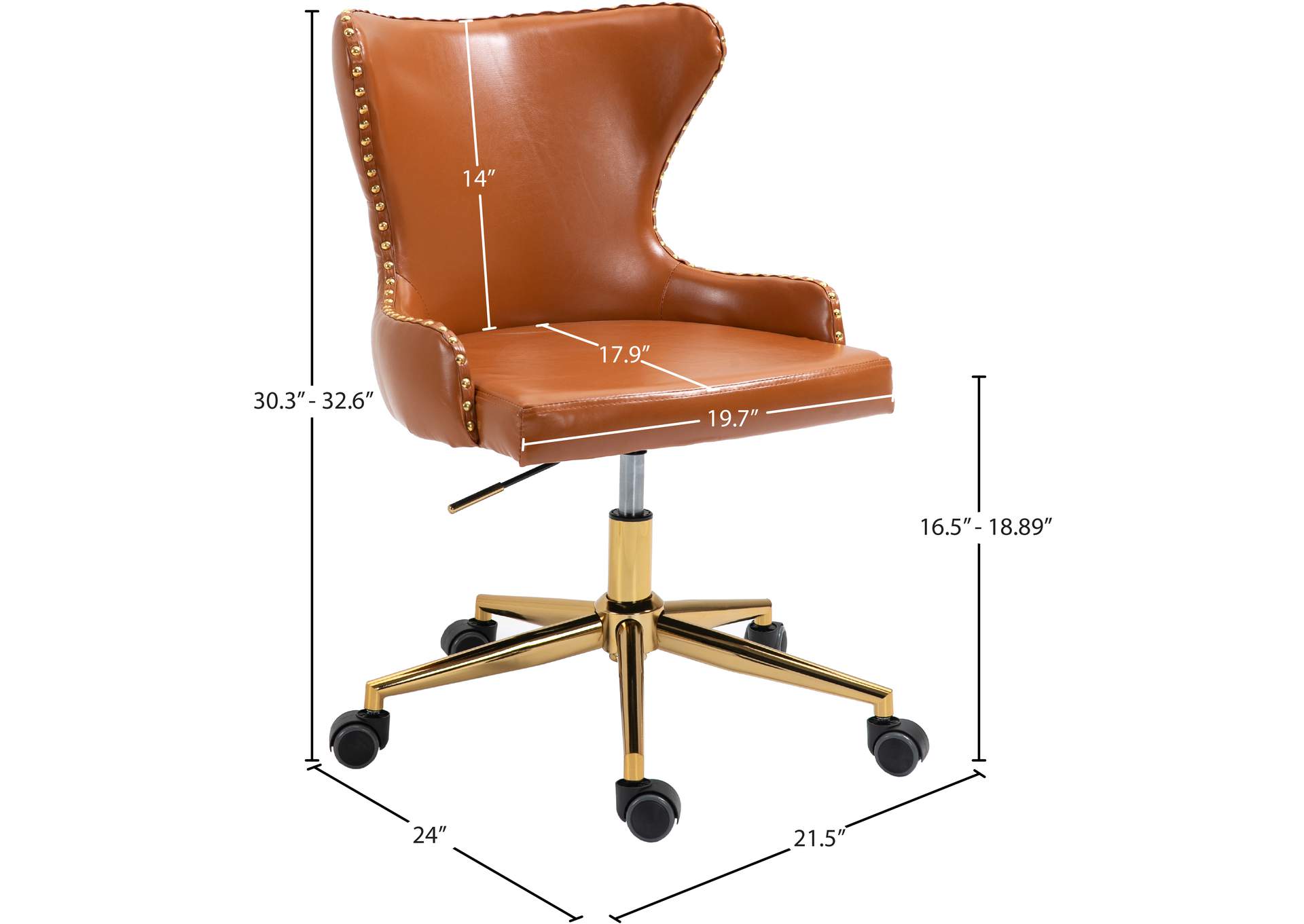 Hendrix Cognac Vegan Leather Office Chair