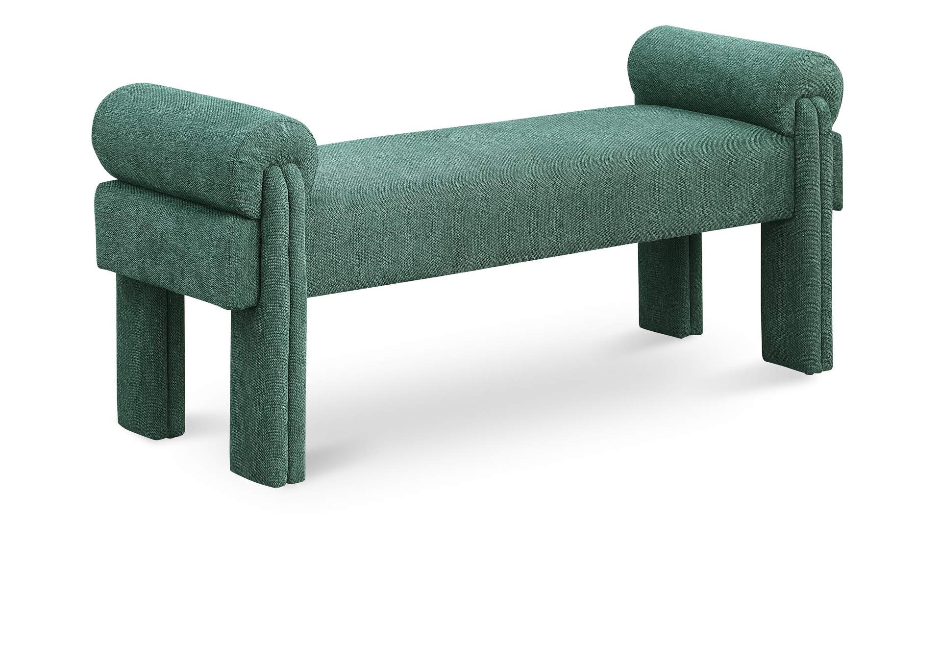 Stefano Green Polyester Fabric Bench