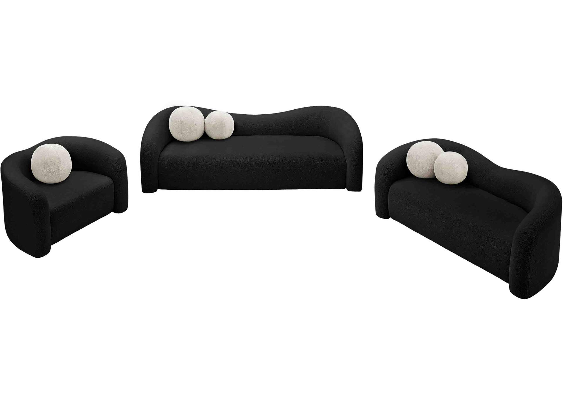 Kali Black Faux Shearling Teddy Fabric Chair