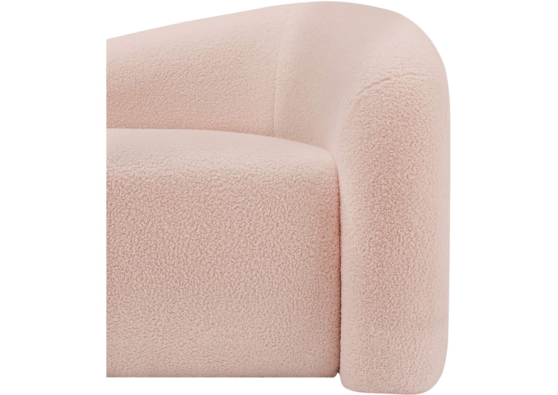 Kali Pink Faux Shearling Teddy Fabric Sofa