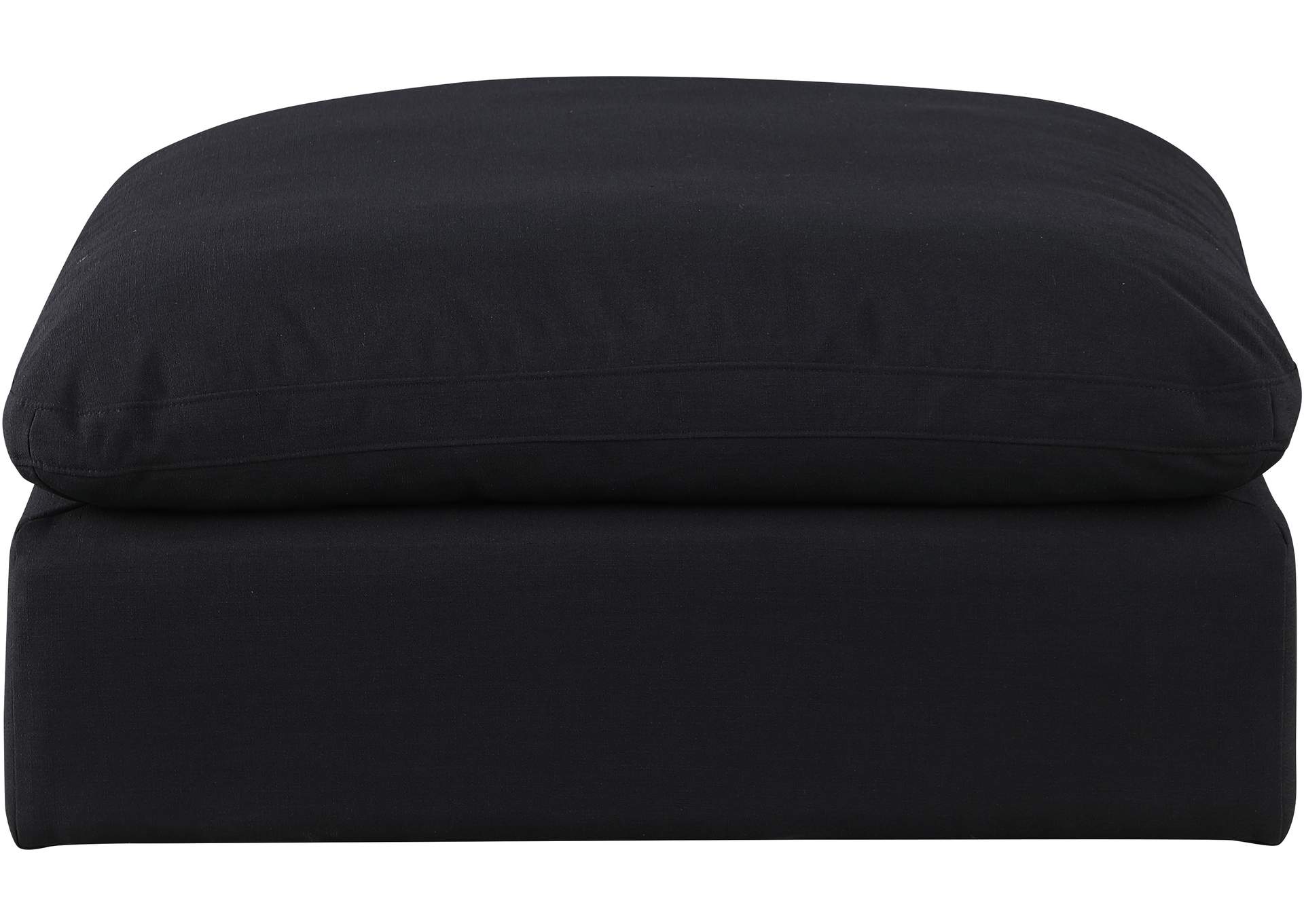 Comfy Black Linen Textured Fabric Modular Ottoman image 4