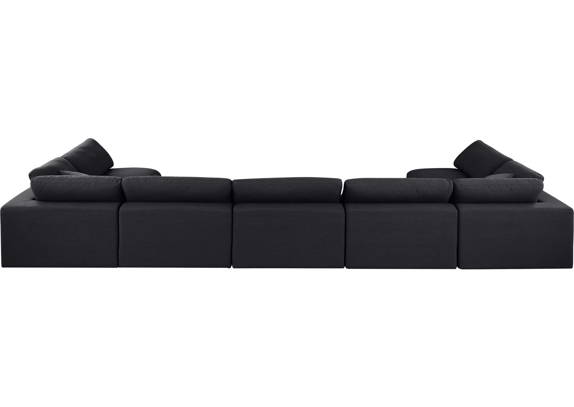 Comfy Black Linen Textured Fabric Modular Sectional image 4