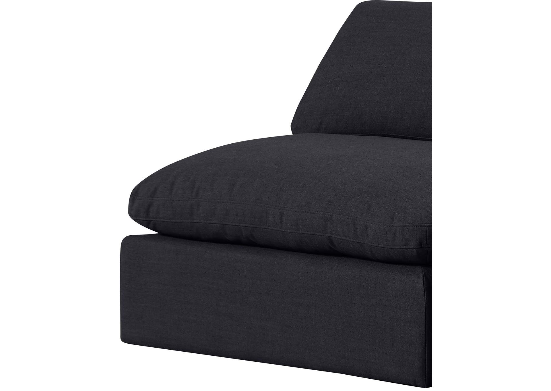 Comfy Black Linen Textured Fabric Modular Sectional