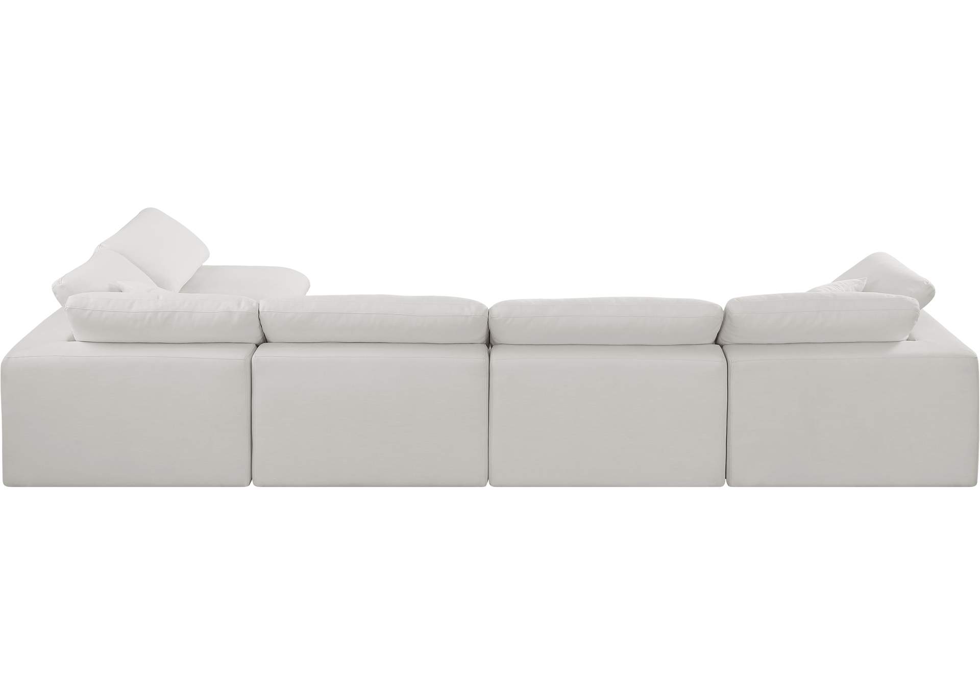 Comfy Cream Linen Textured Fabric Modular Sectional