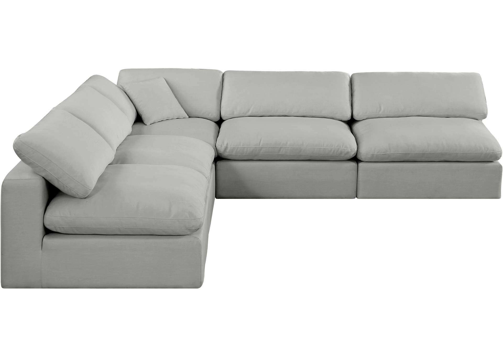 Comfy Grey Linen Textured Fabric Modular Sectional