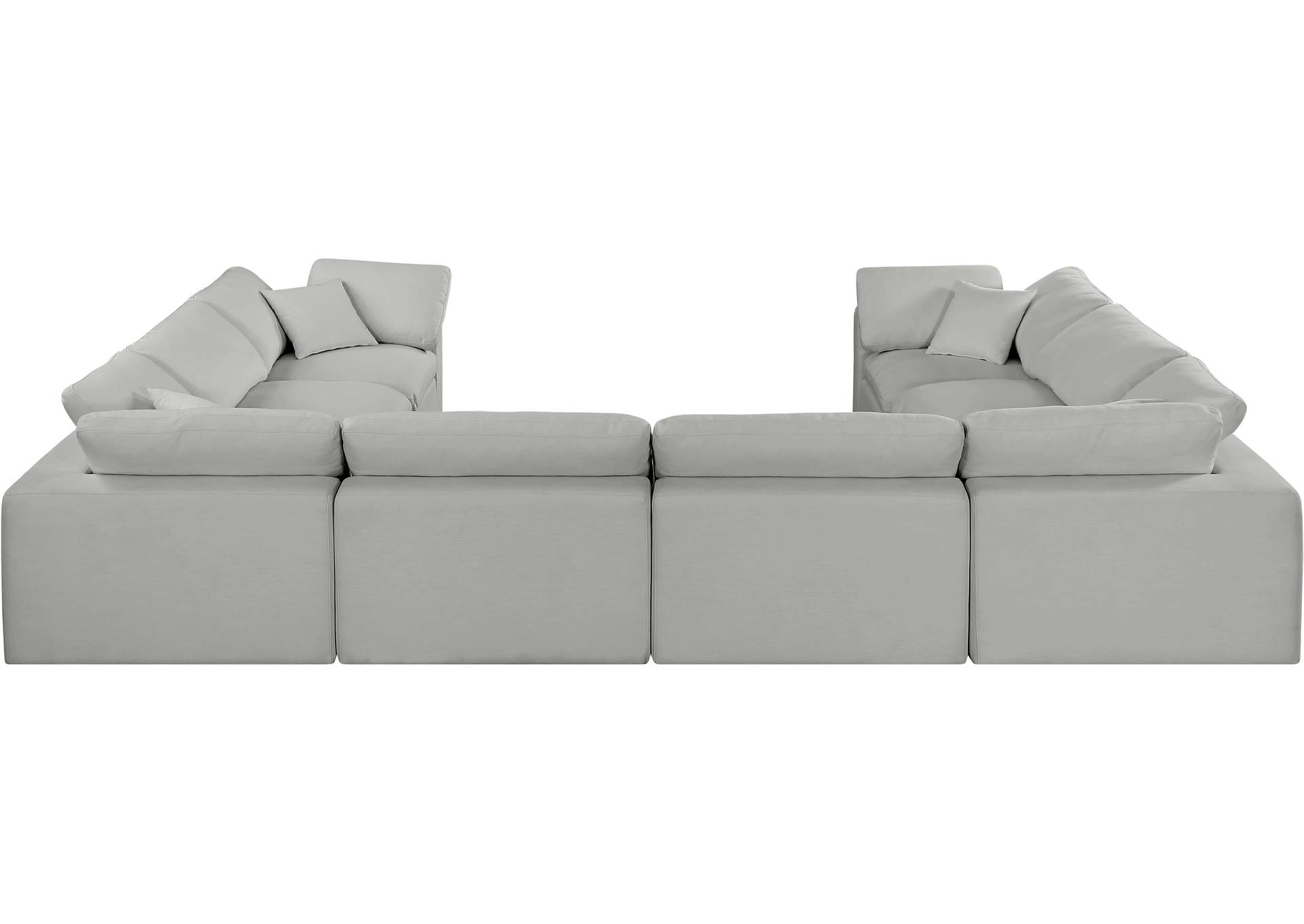 Comfy Grey Linen Textured Fabric Modular Sectional image 4