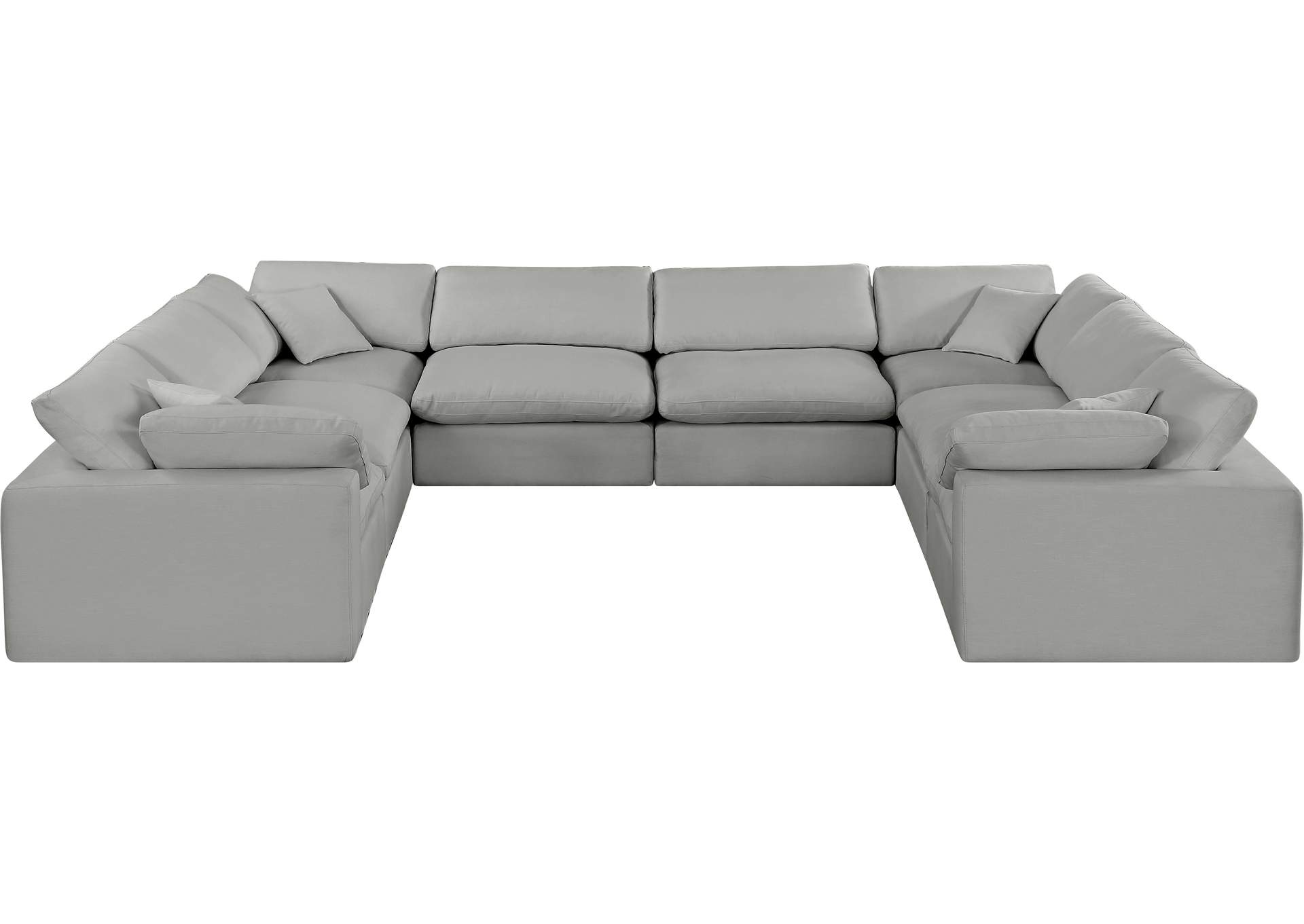 Comfy Grey Linen Textured Fabric Modular Sectional image 5