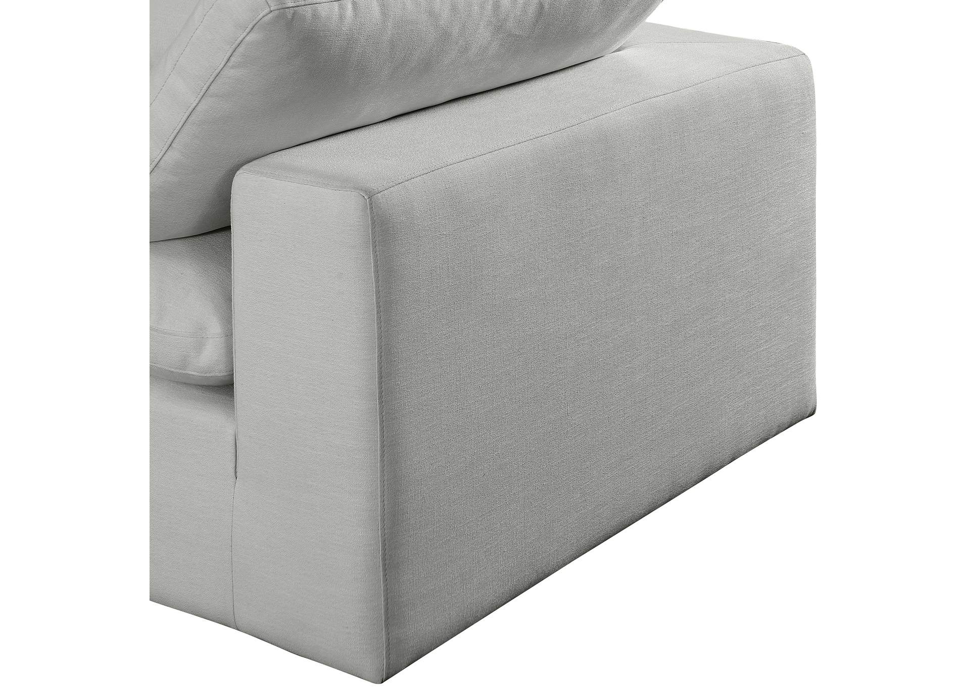 Comfy Grey Linen Textured Fabric Modular Sectional image 8