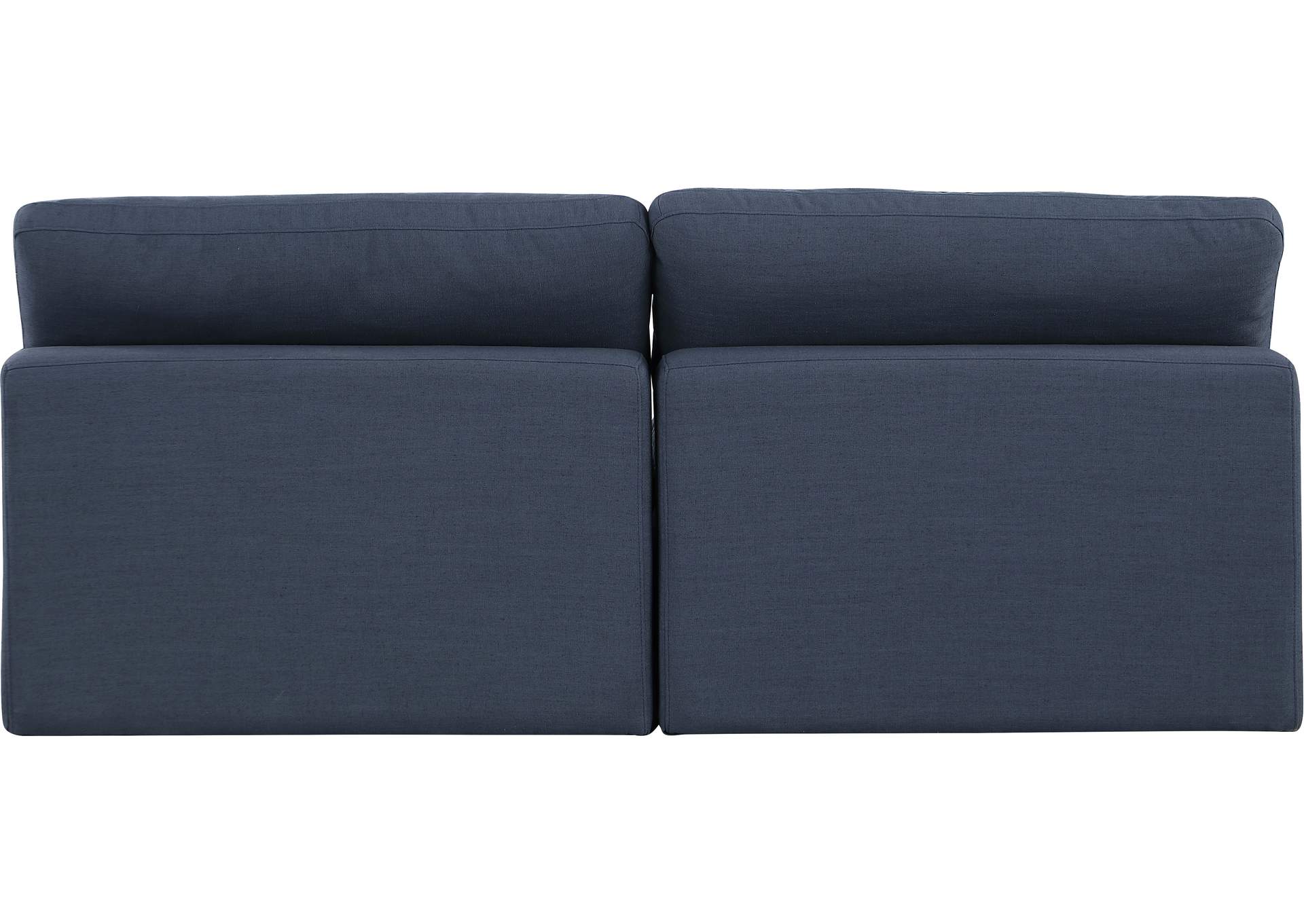 Comfy Navy Linen Textured Fabric Modular Sofa