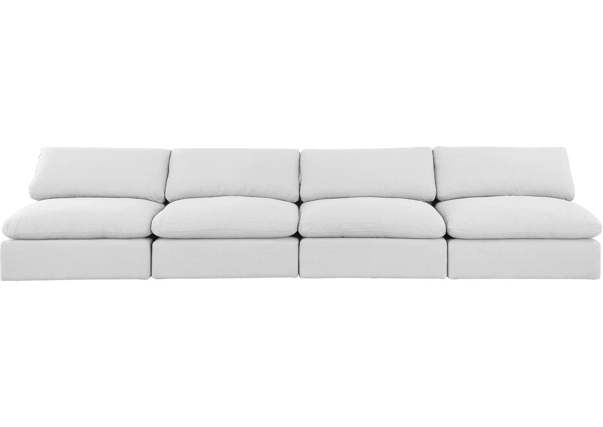 Comfy White Linen Textured Fabric Modular Sofa