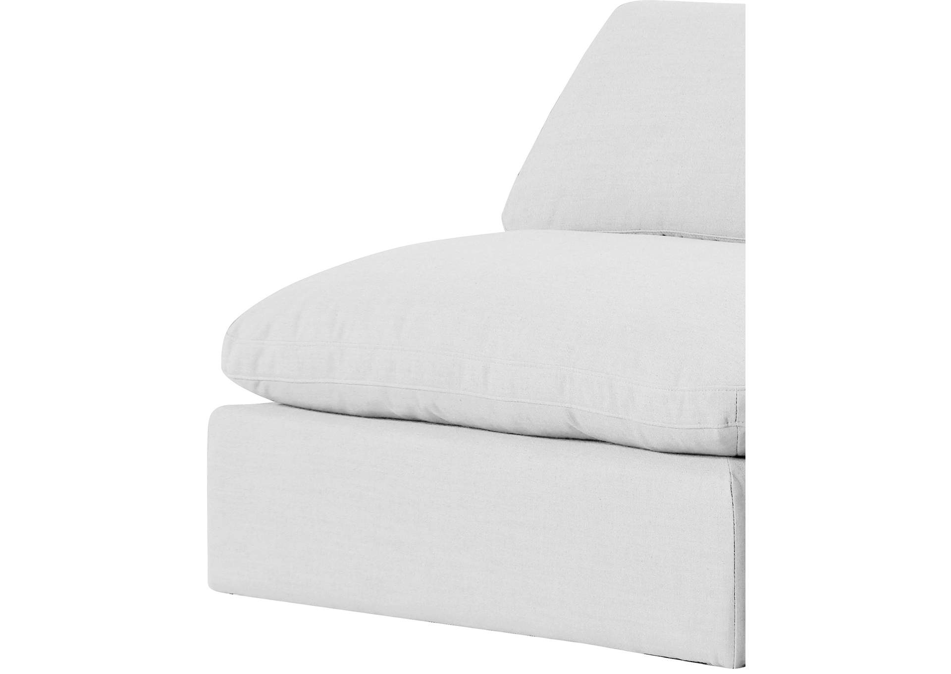 Comfy White Linen Textured Fabric Modular Sofa