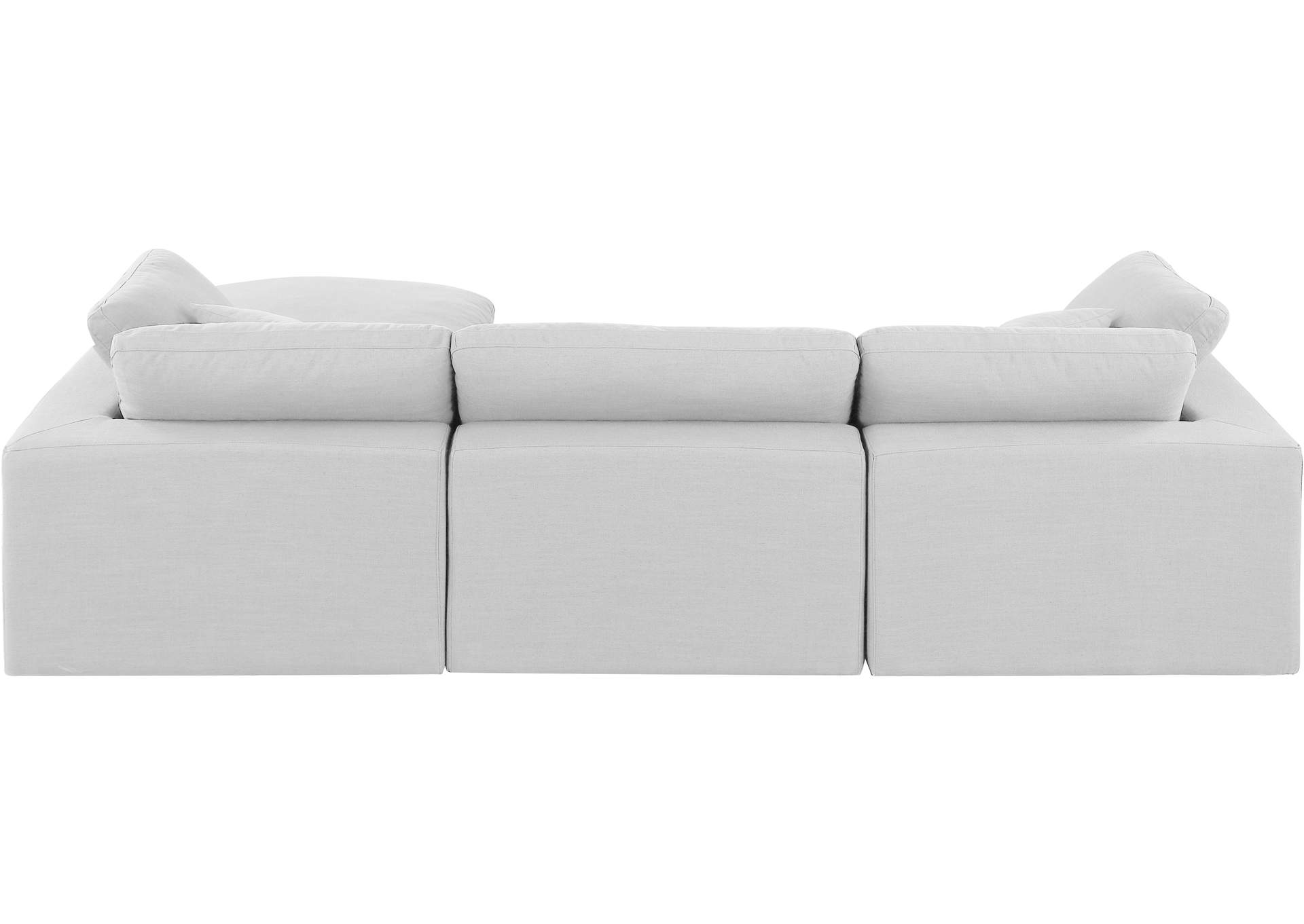 Comfy White Linen Textured Fabric Modular Sectional image 6