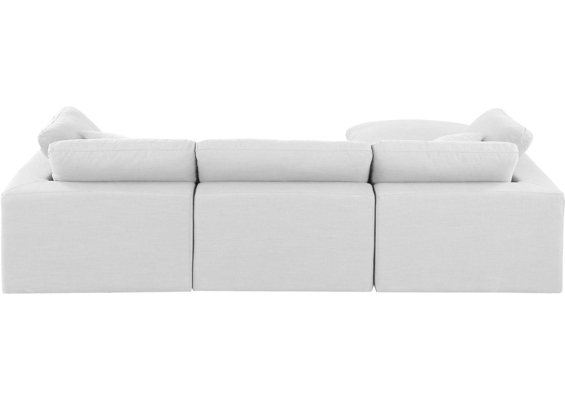Comfy White Linen Textured Fabric Modular Sectional image 7