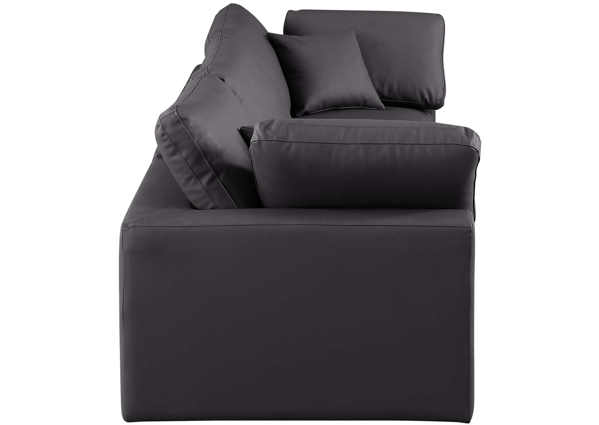 Comfy Black Vegan Leather Modular Sofa