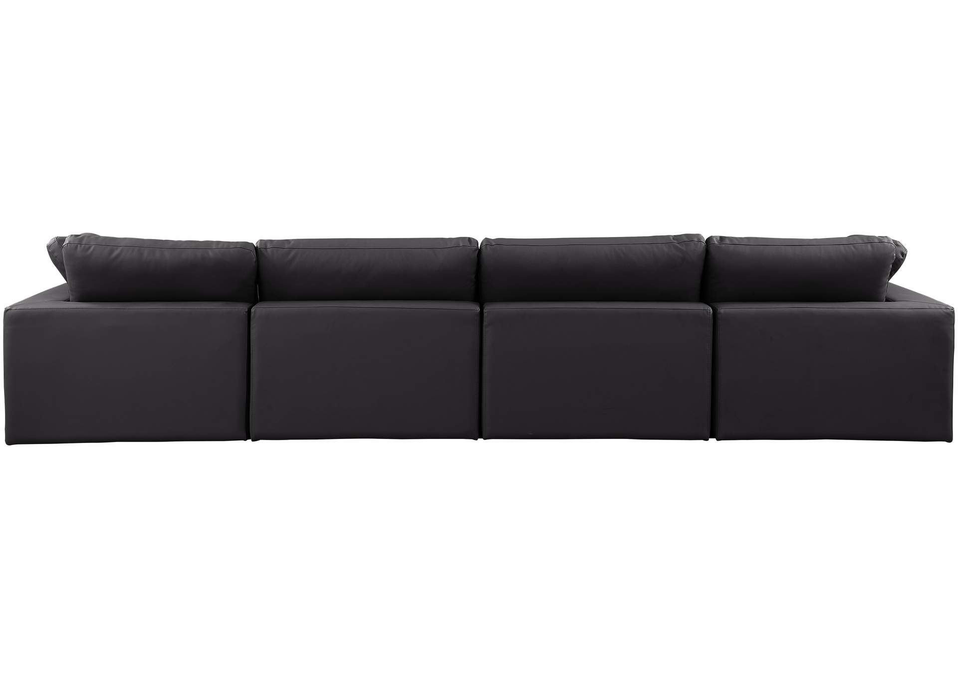 Comfy Black Faux Leather Modular Sofa