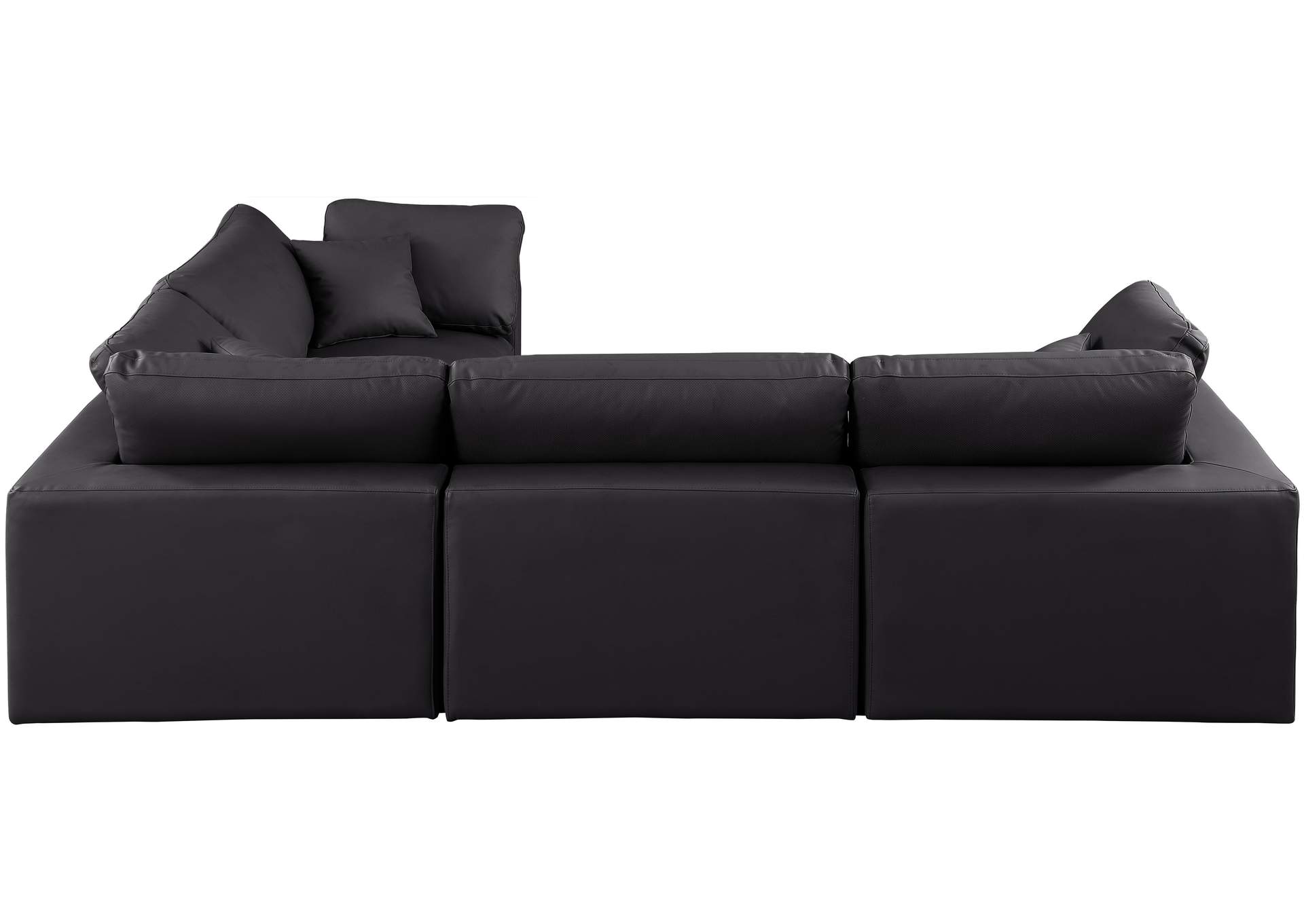 Comfy Black Vegan Leather Modular Sectional image 6