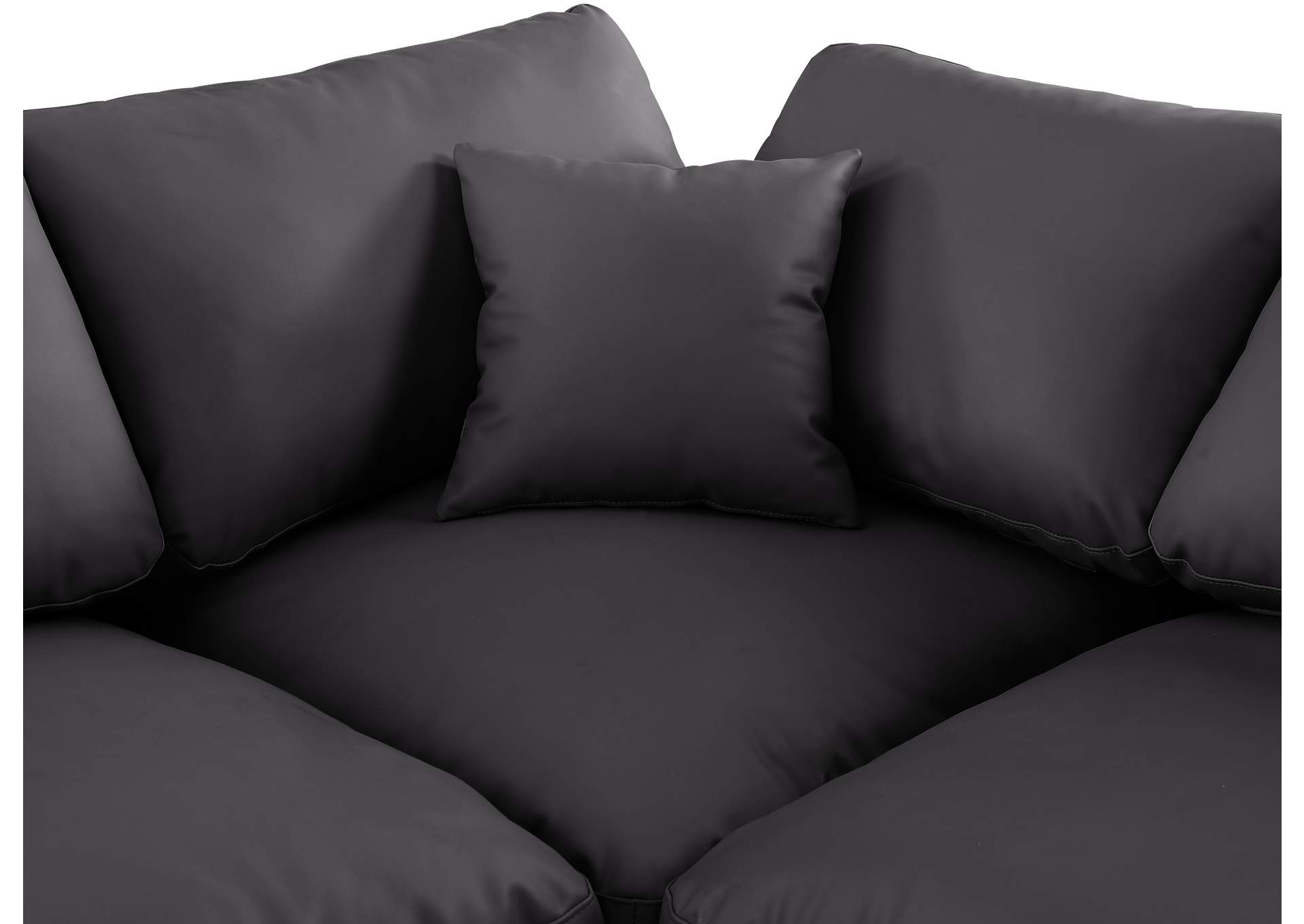 Comfy Black Vegan Leather Modular Sectional image 8