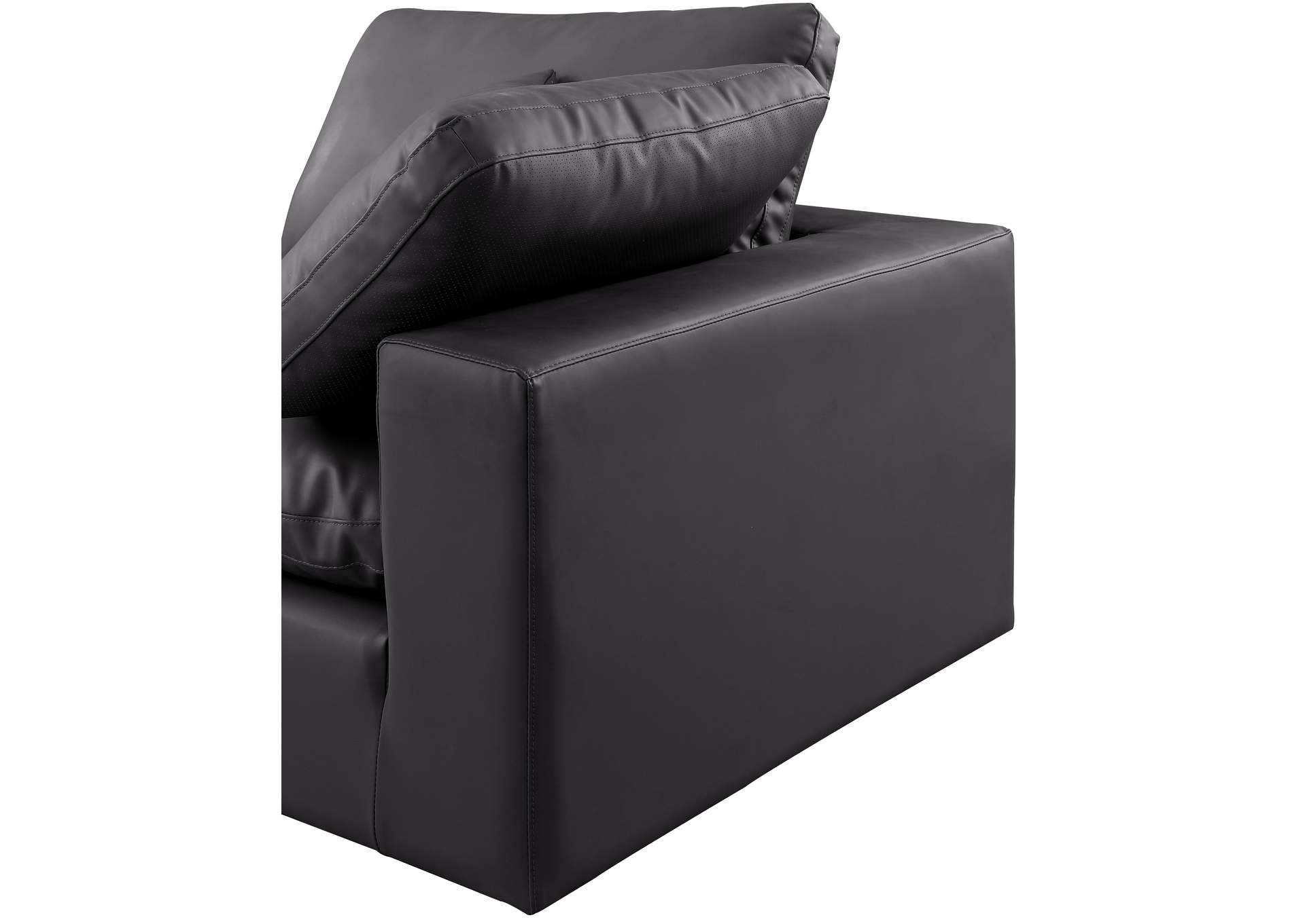 Comfy Black Vegan Leather Modular Sectional image 9