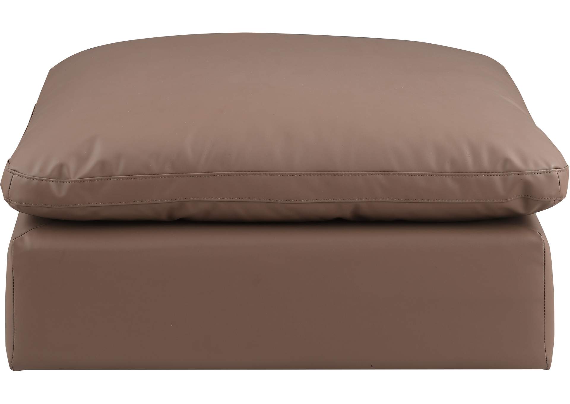 Comfy Brown Vegan Leather Modular Ottoman image 4
