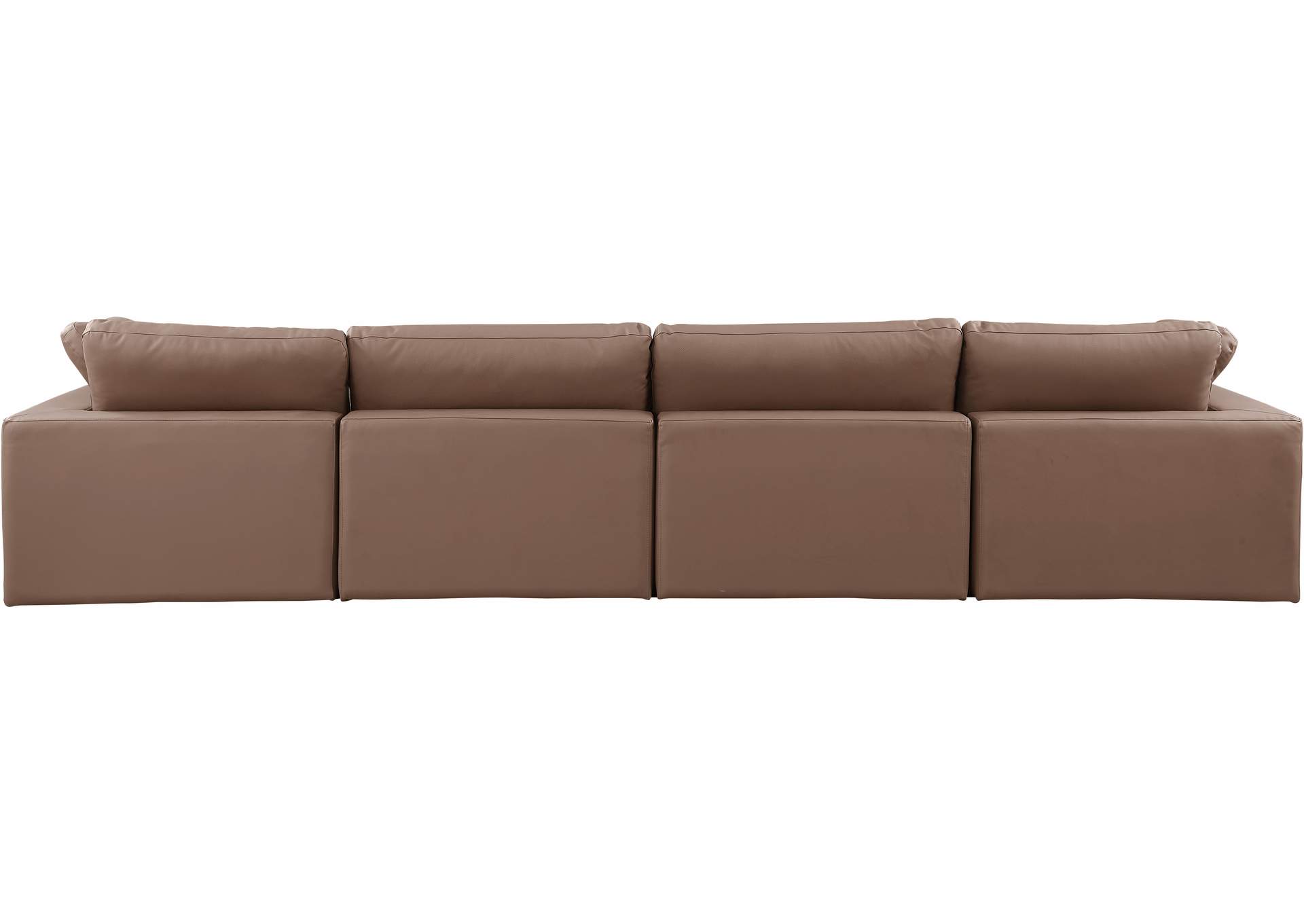 Comfy Brown Vegan Leather Modular Sofa