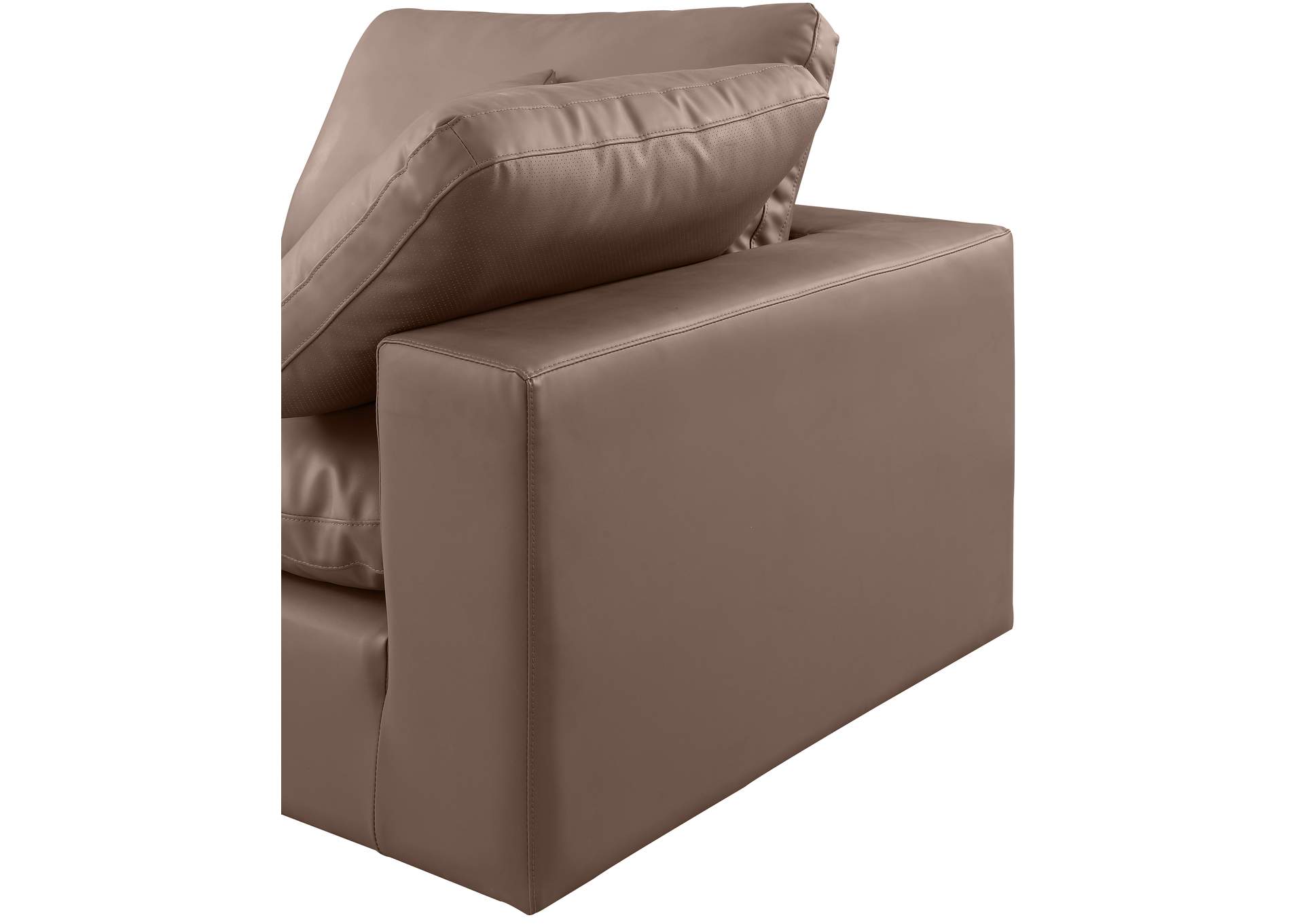 Comfy Brown Vegan Leather Modular Sectional