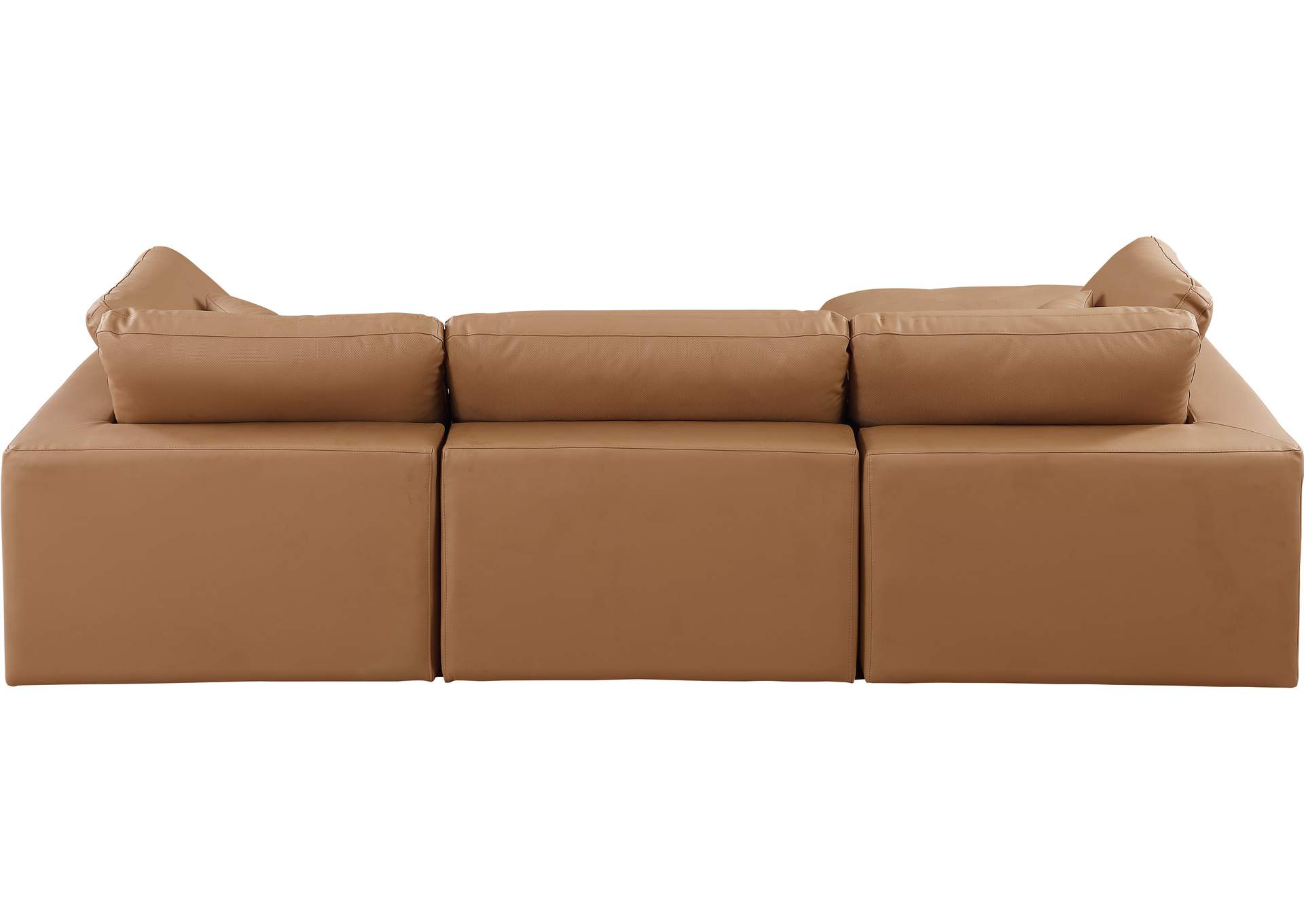 Comfy Cognac Vegan Leather Modular Sectional