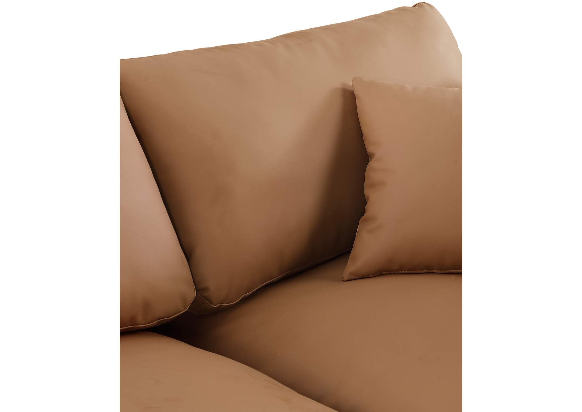 Comfy Cognac Vegan Leather Modular Sectional