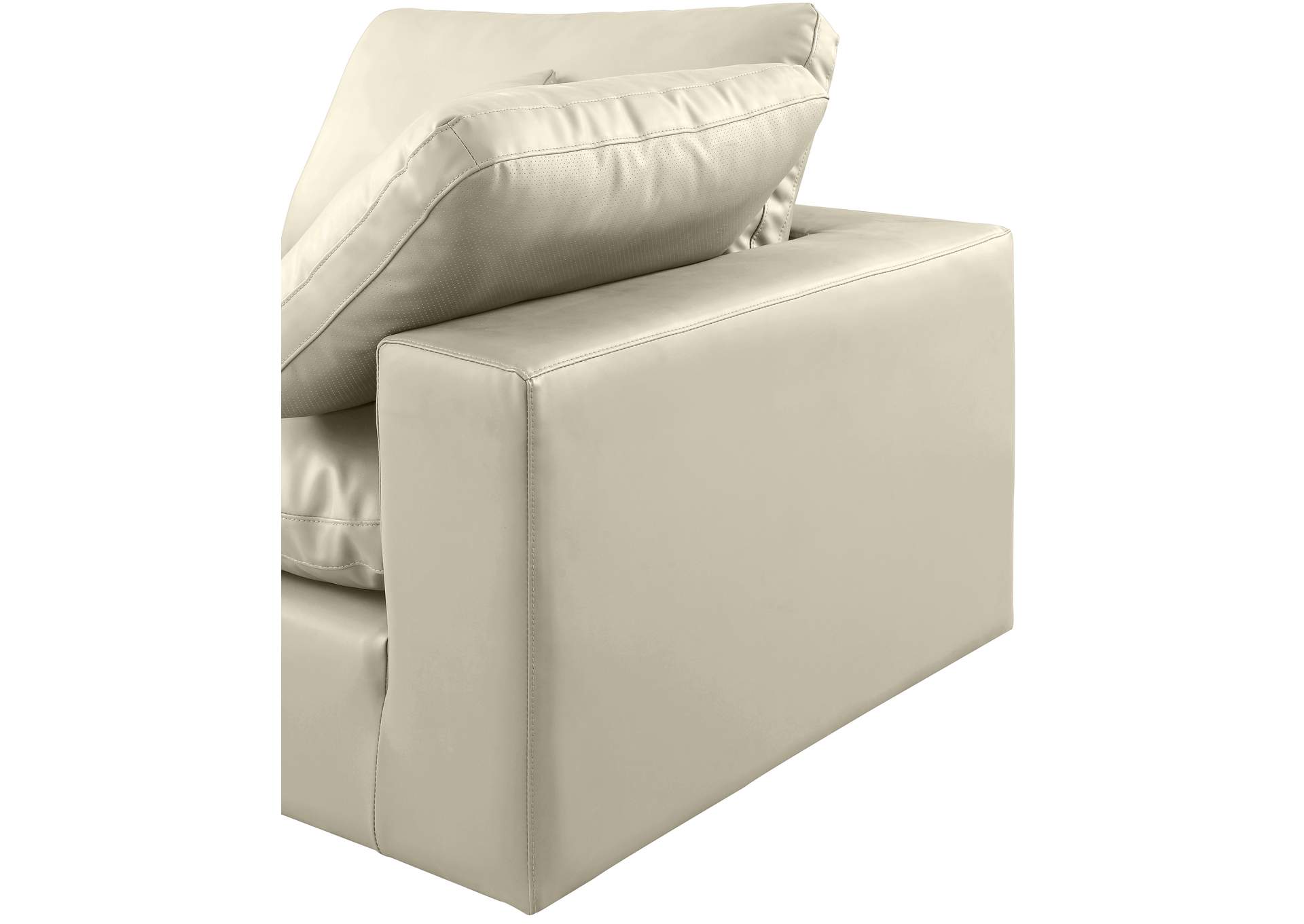 Comfy Cream Vegan Leather Modular Sectional