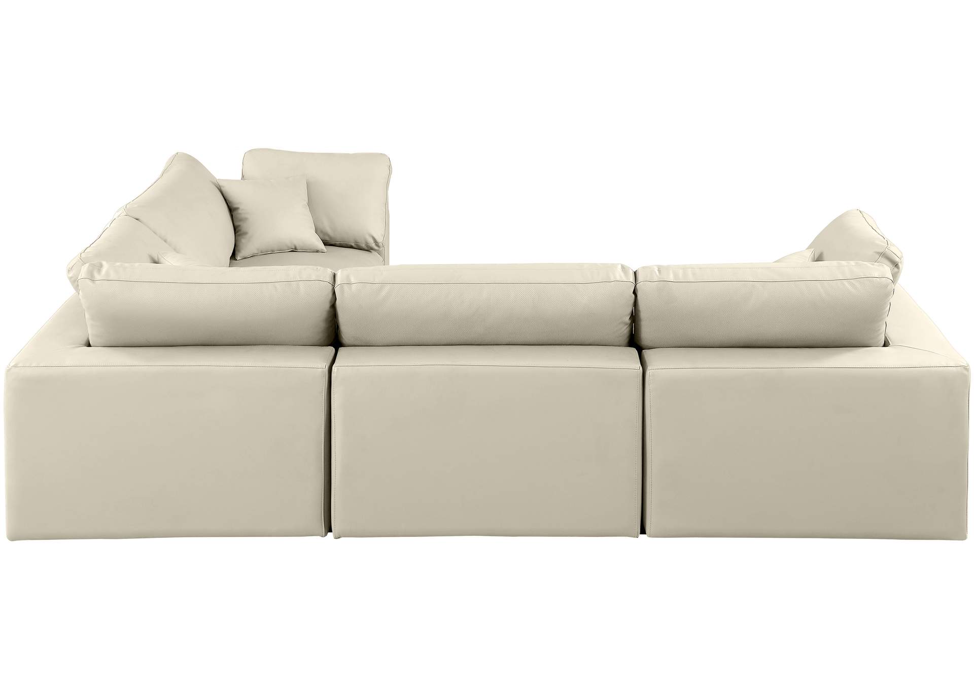 Comfy Cream Vegan Leather Modular Sectional