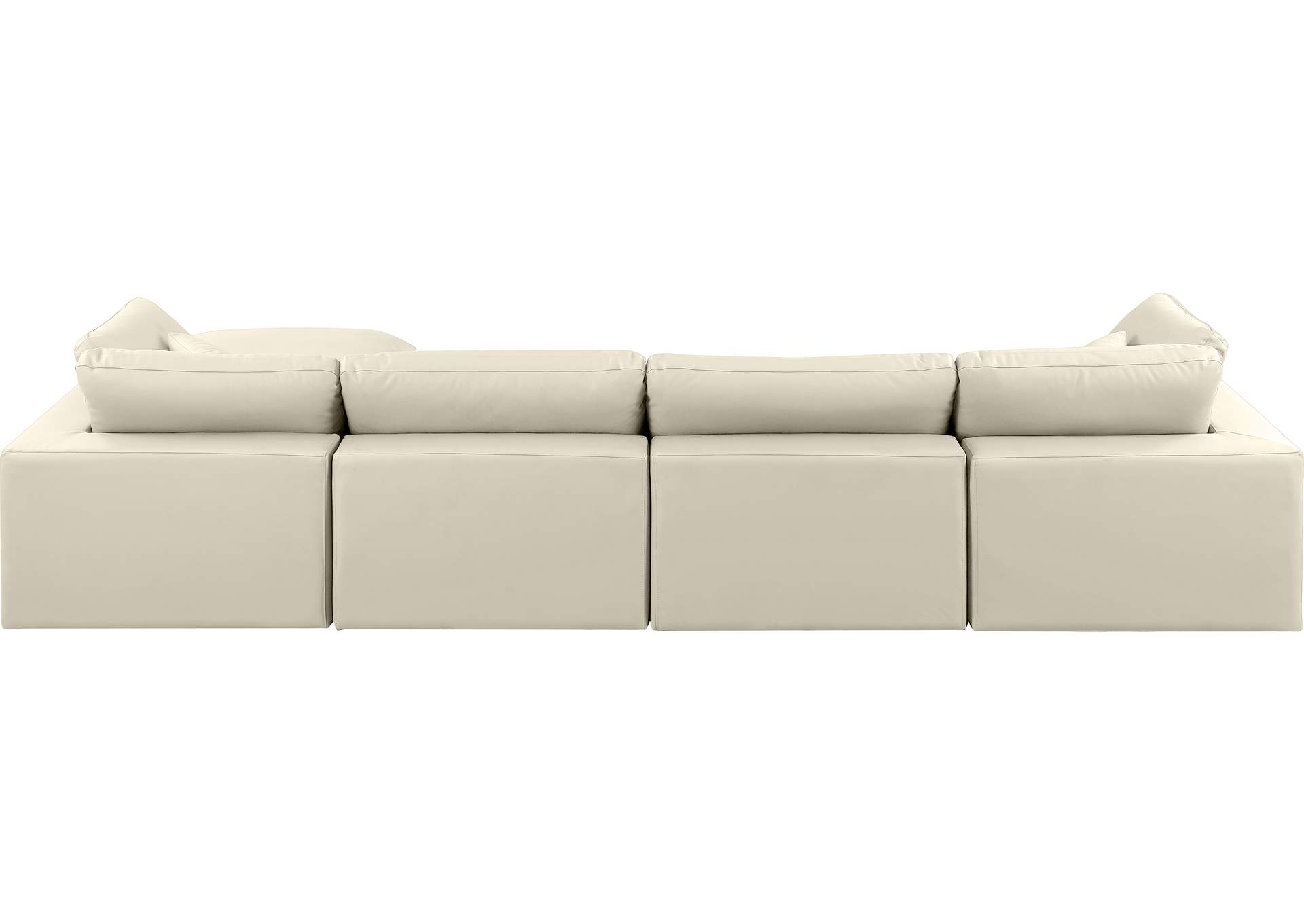 Comfy Cream Vegan Leather Modular Sectional