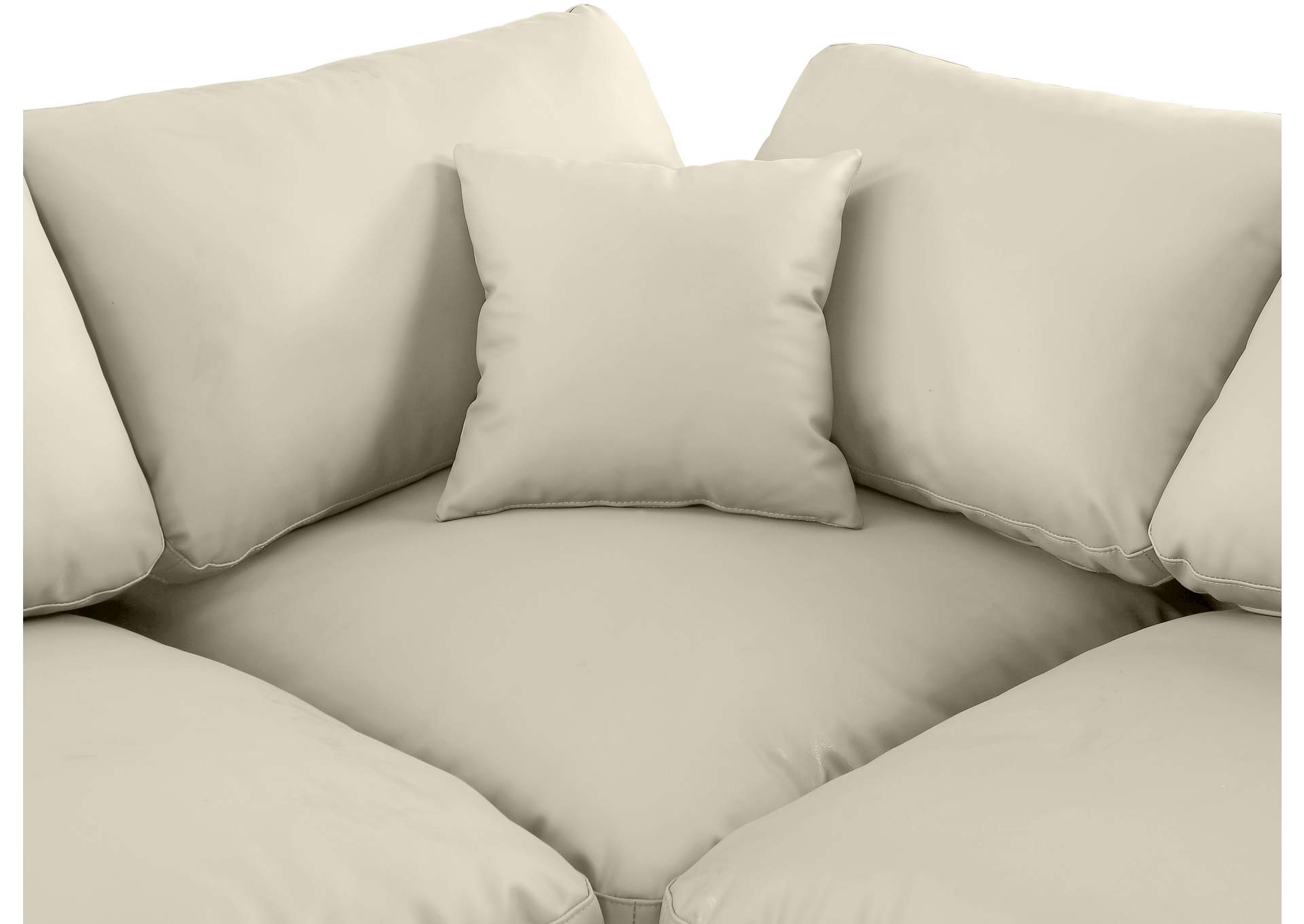Comfy Cream Vegan Leather Modular Sectional