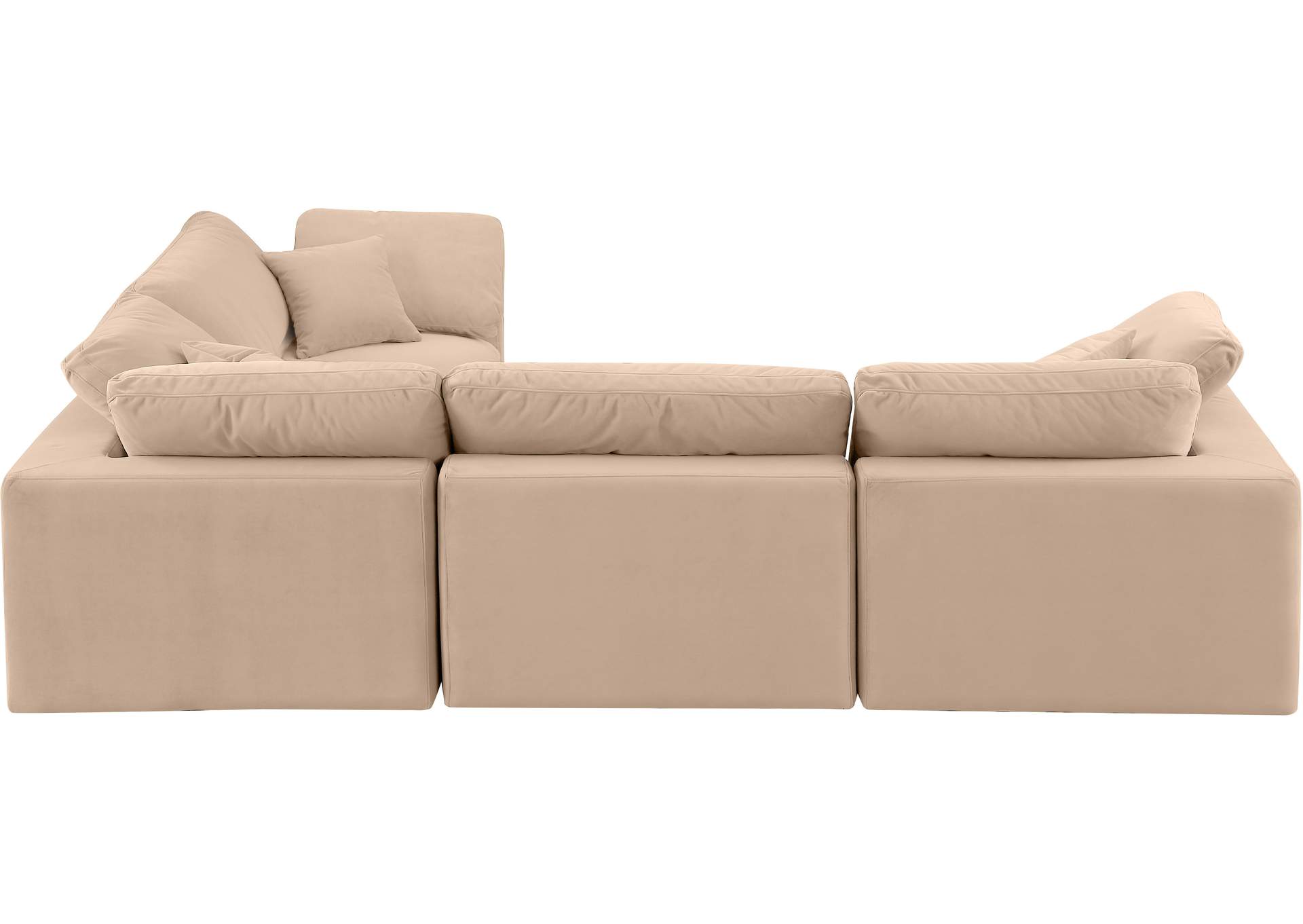 Comfy Beige Velvet Modular Sectional image 5