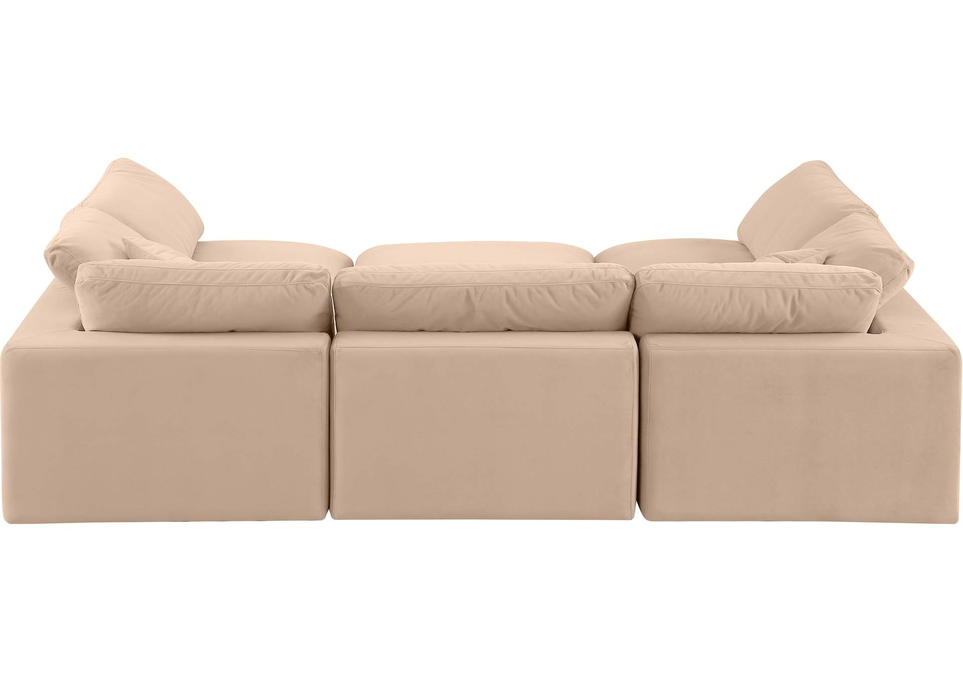 Comfy Beige Velvet Modular Sectional