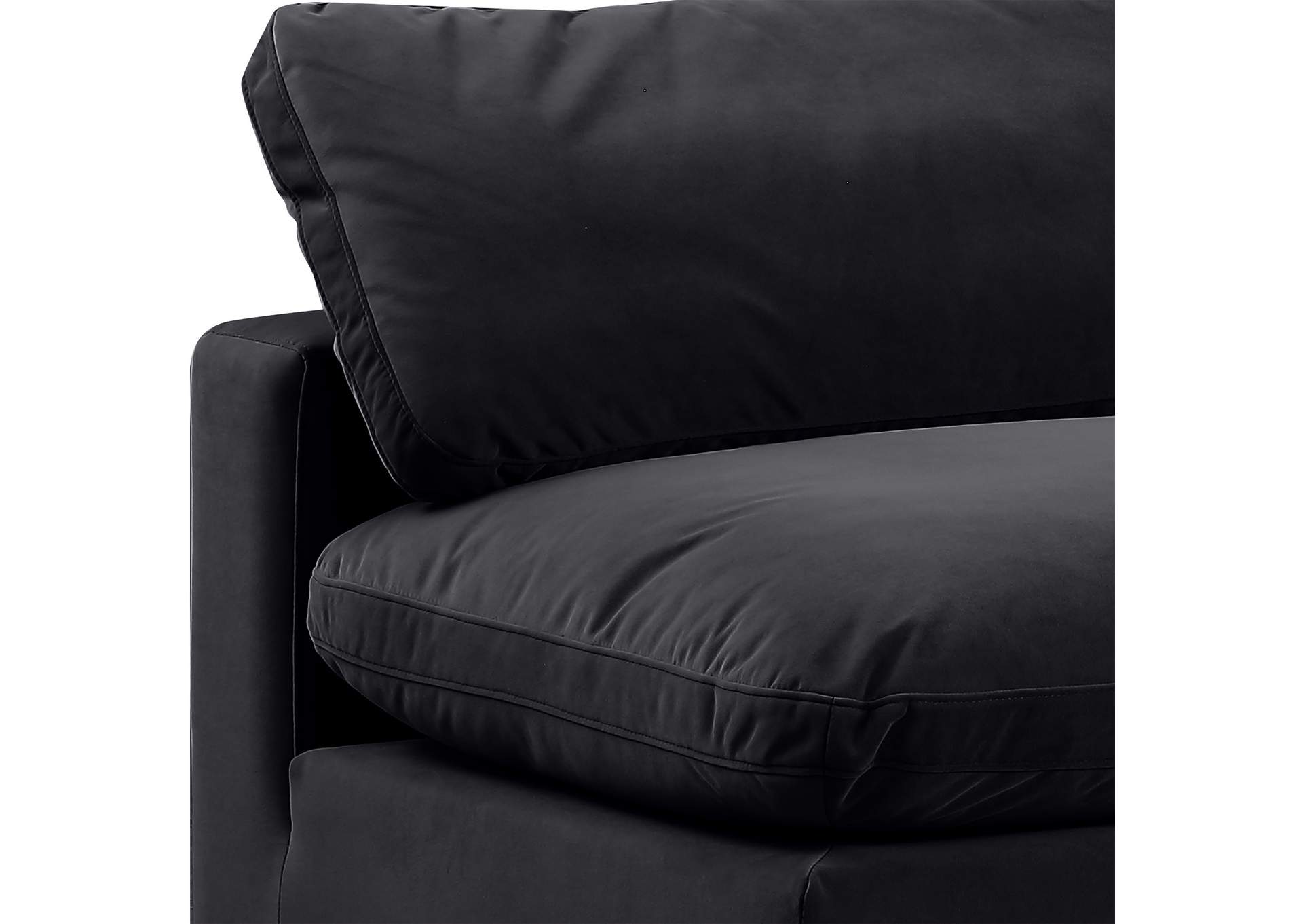 Comfy Black Velvet Modular Sofa
