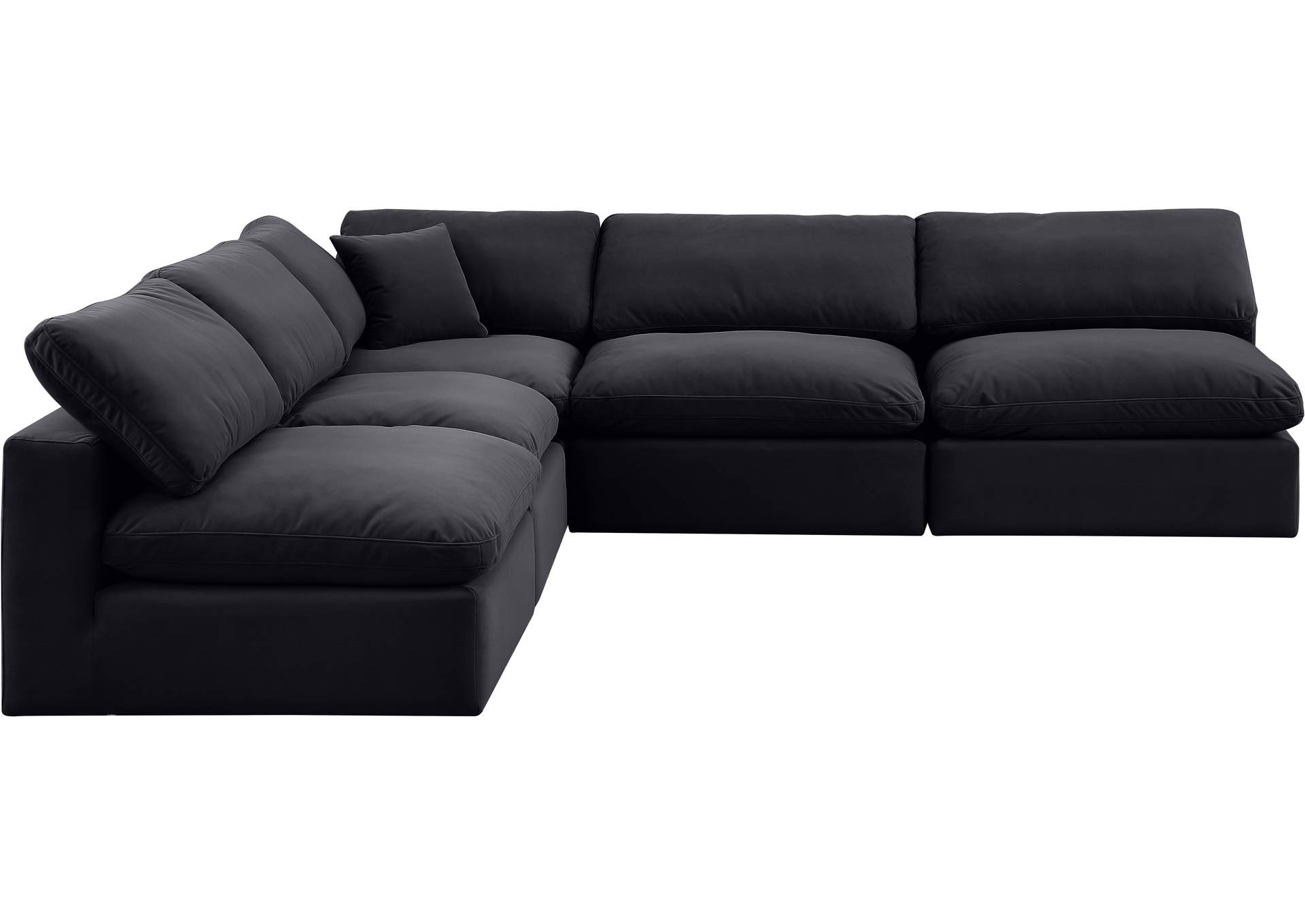 Comfy Black Velvet Modular Sectional