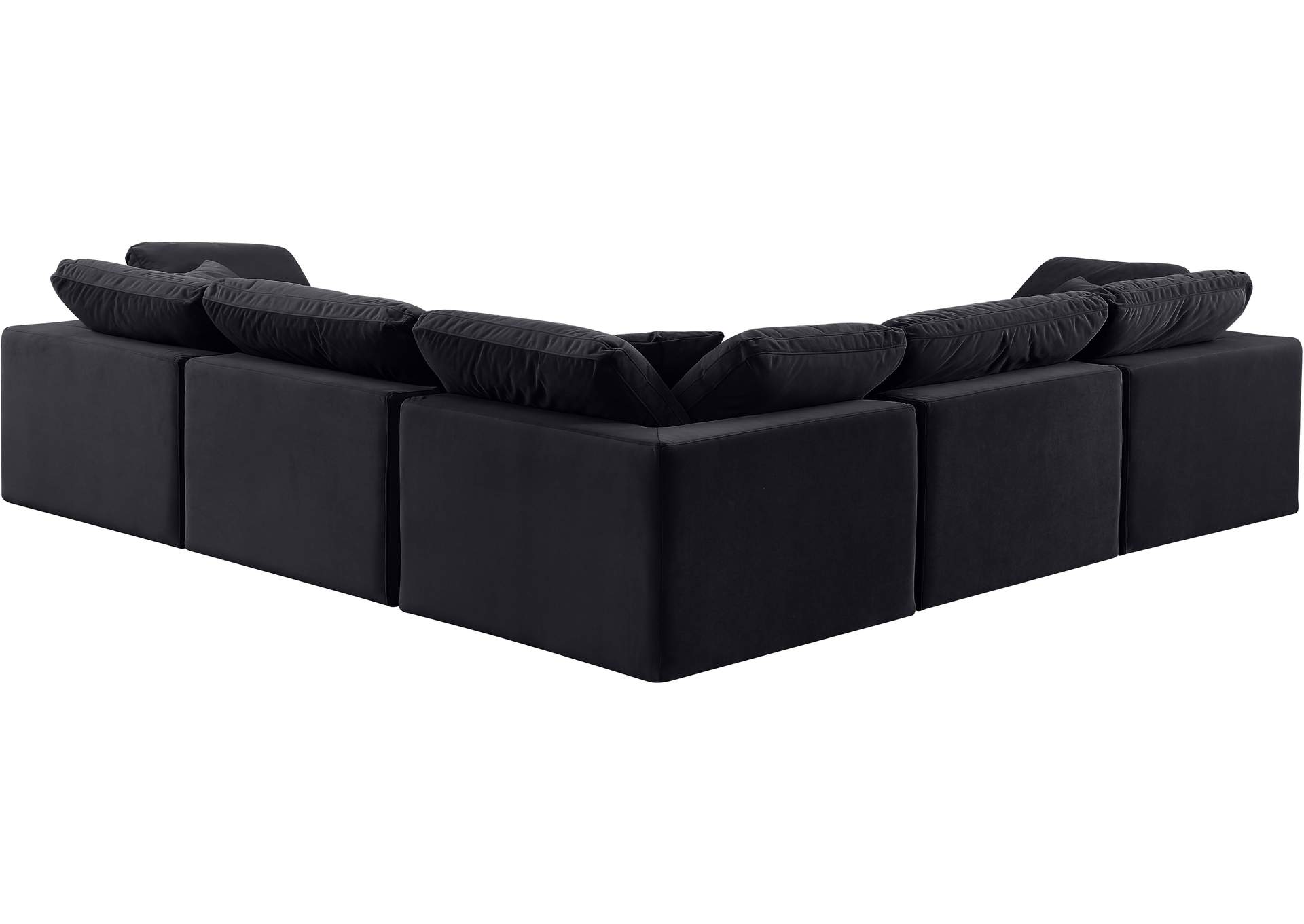 Comfy Black Velvet Modular Sectional