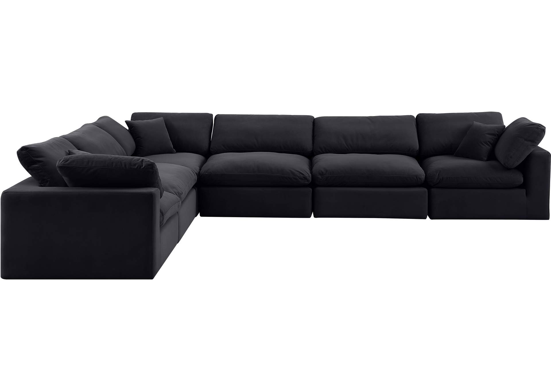 Comfy Black Velvet Modular Sectional