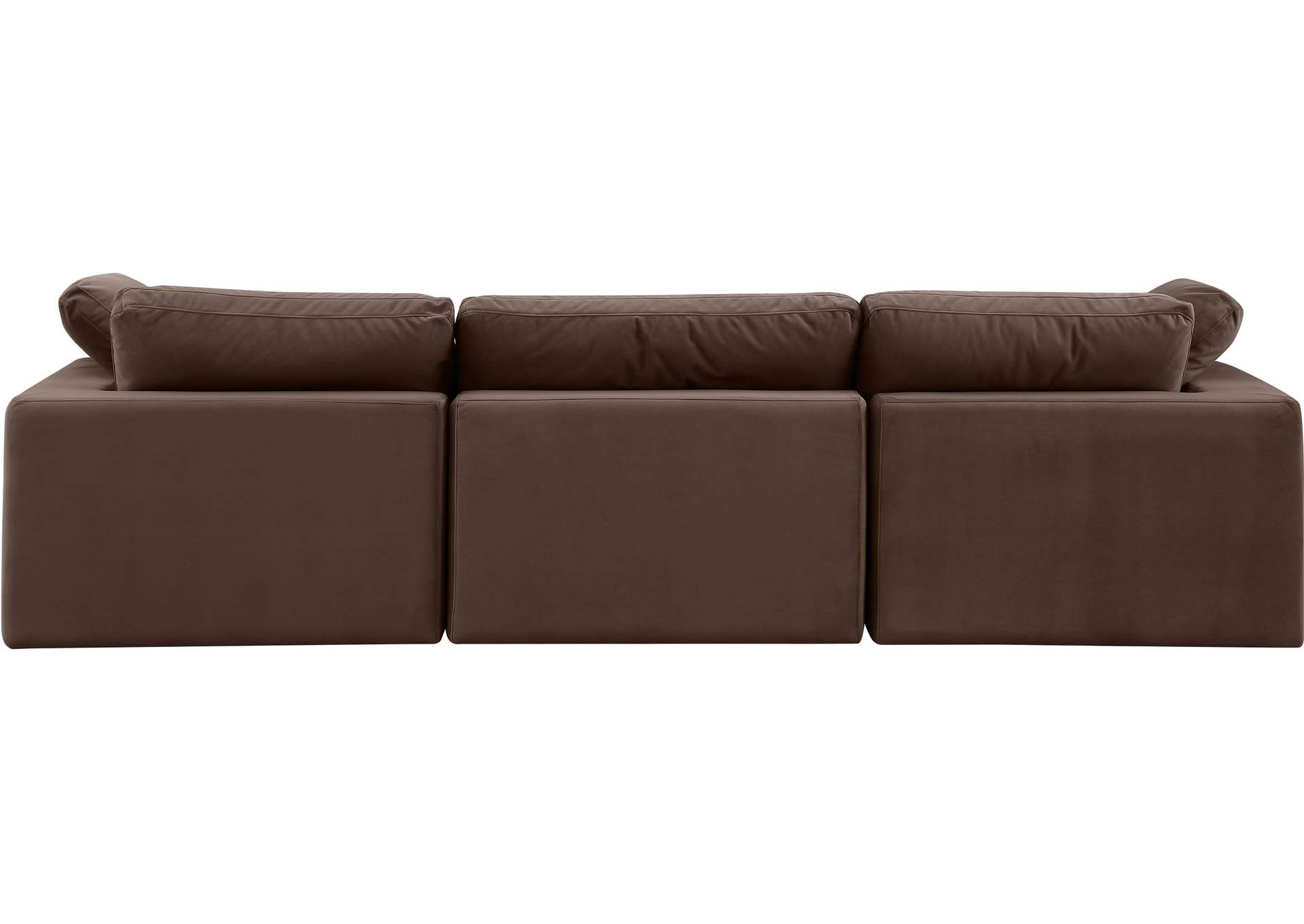 Comfy Brown Velvet Modular Sofa
