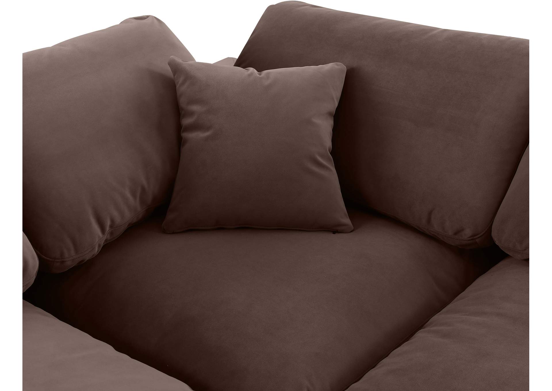 Comfy Brown Velvet Modular Sofa