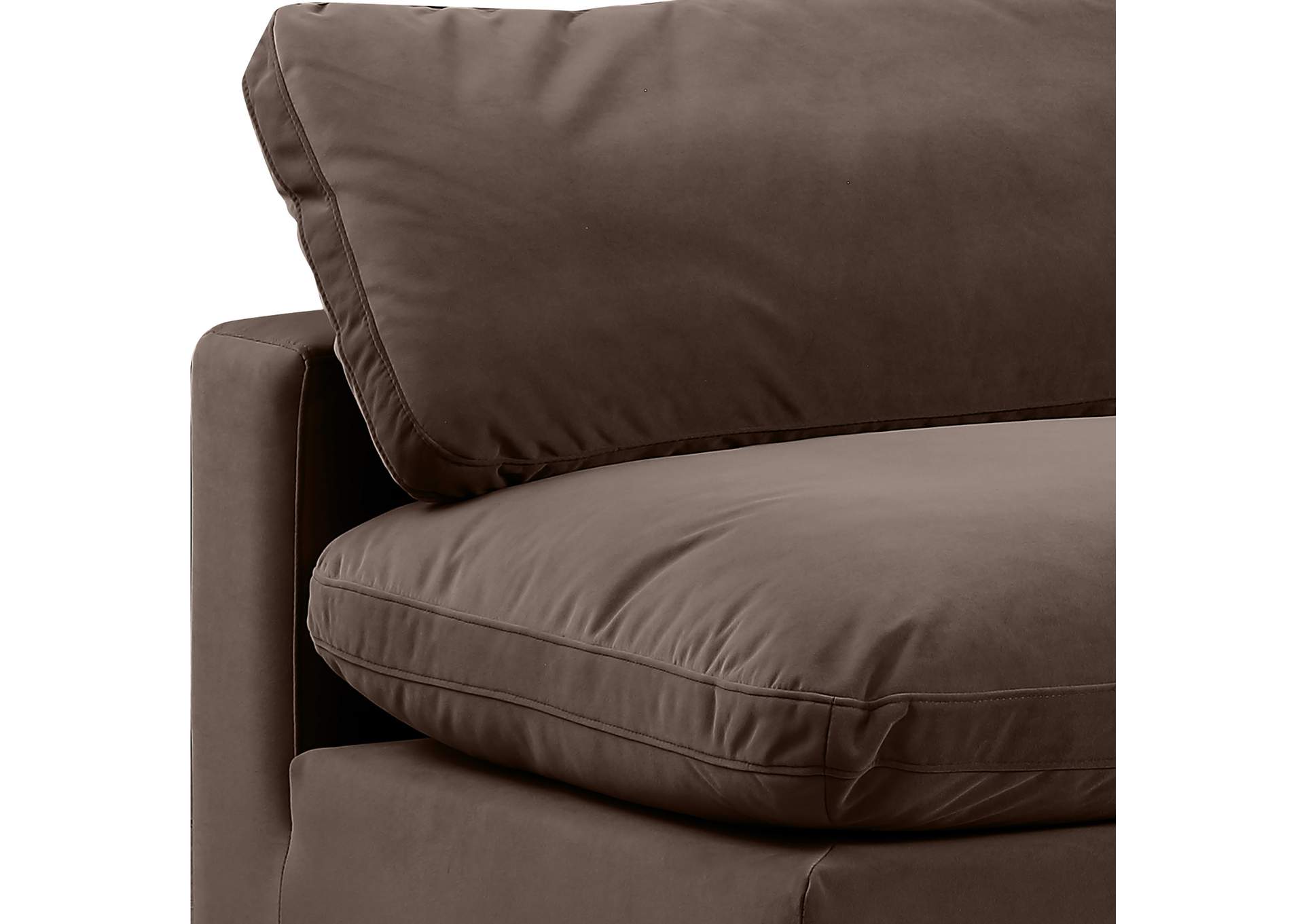 Comfy Brown Velvet Modular Sectional