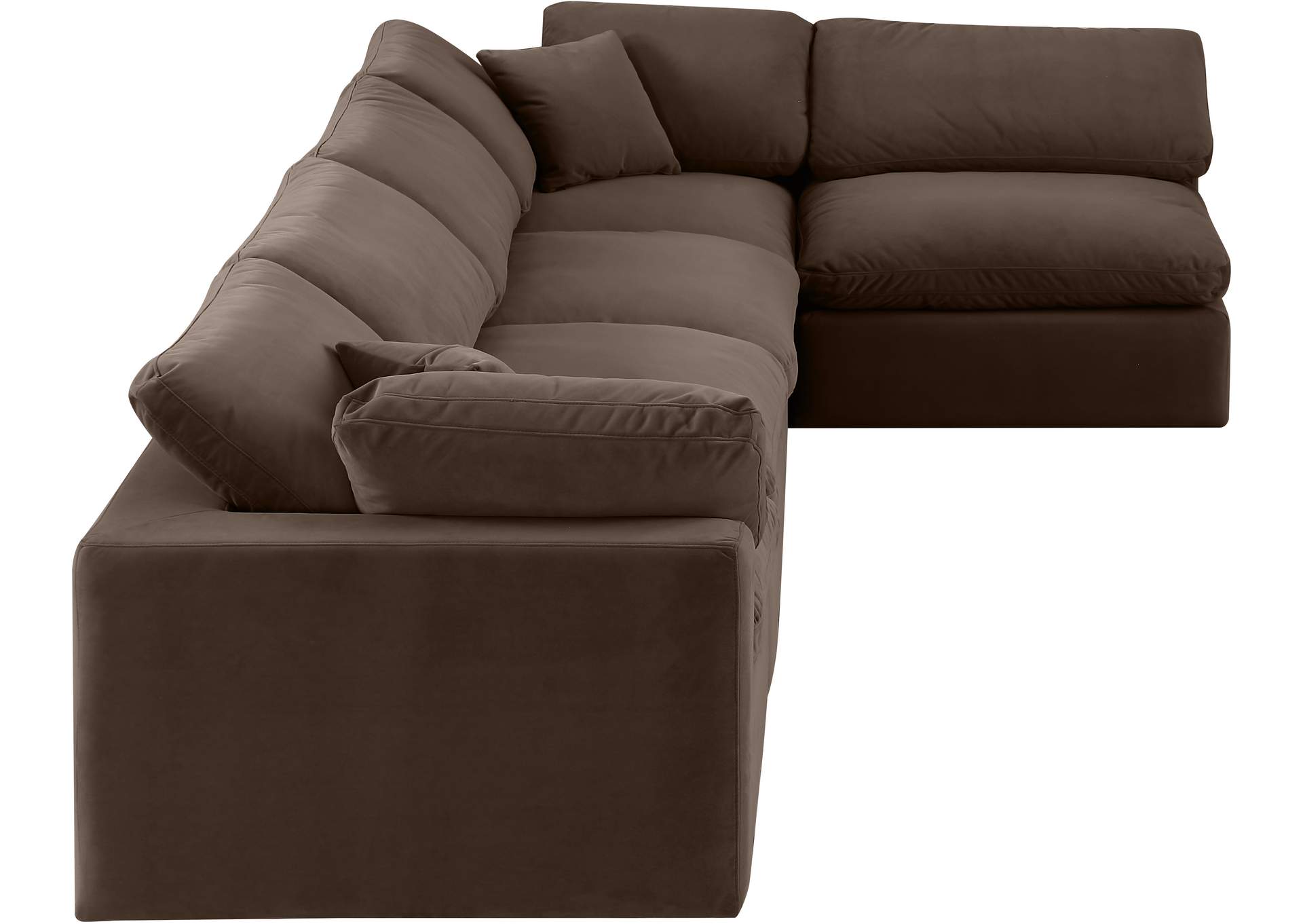 Comfy Brown Velvet Modular Sectional